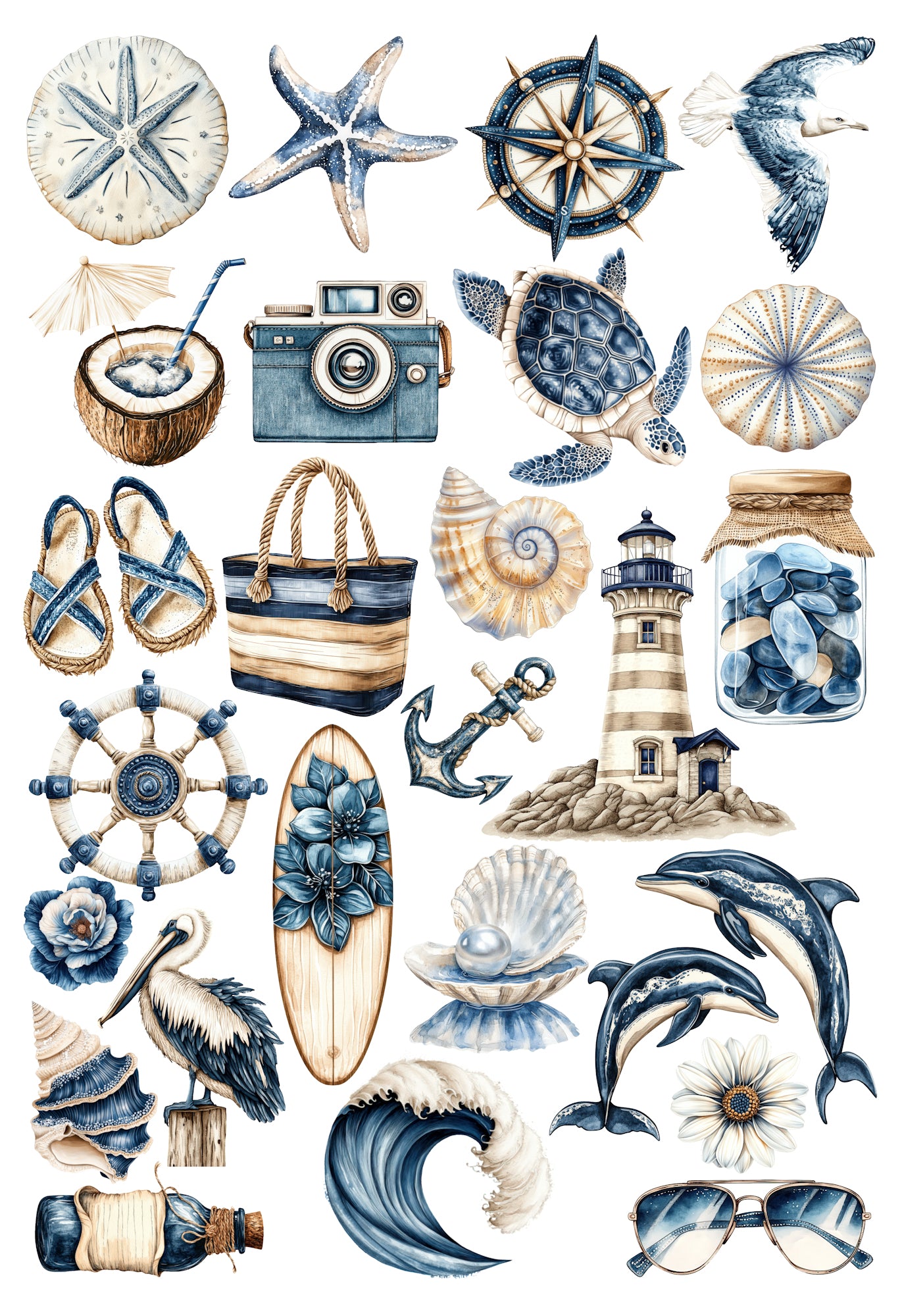 Saltwater Shores Collection Laser Cut Scrapbook Ephemera Embellishments by SSC Designs