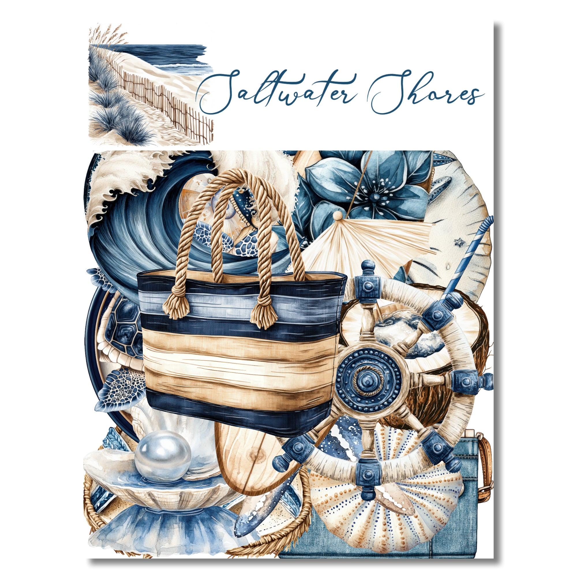 Saltwater Shores 12 x 12 Scrapbook Paper & Embellishment Kit by SSC Designs