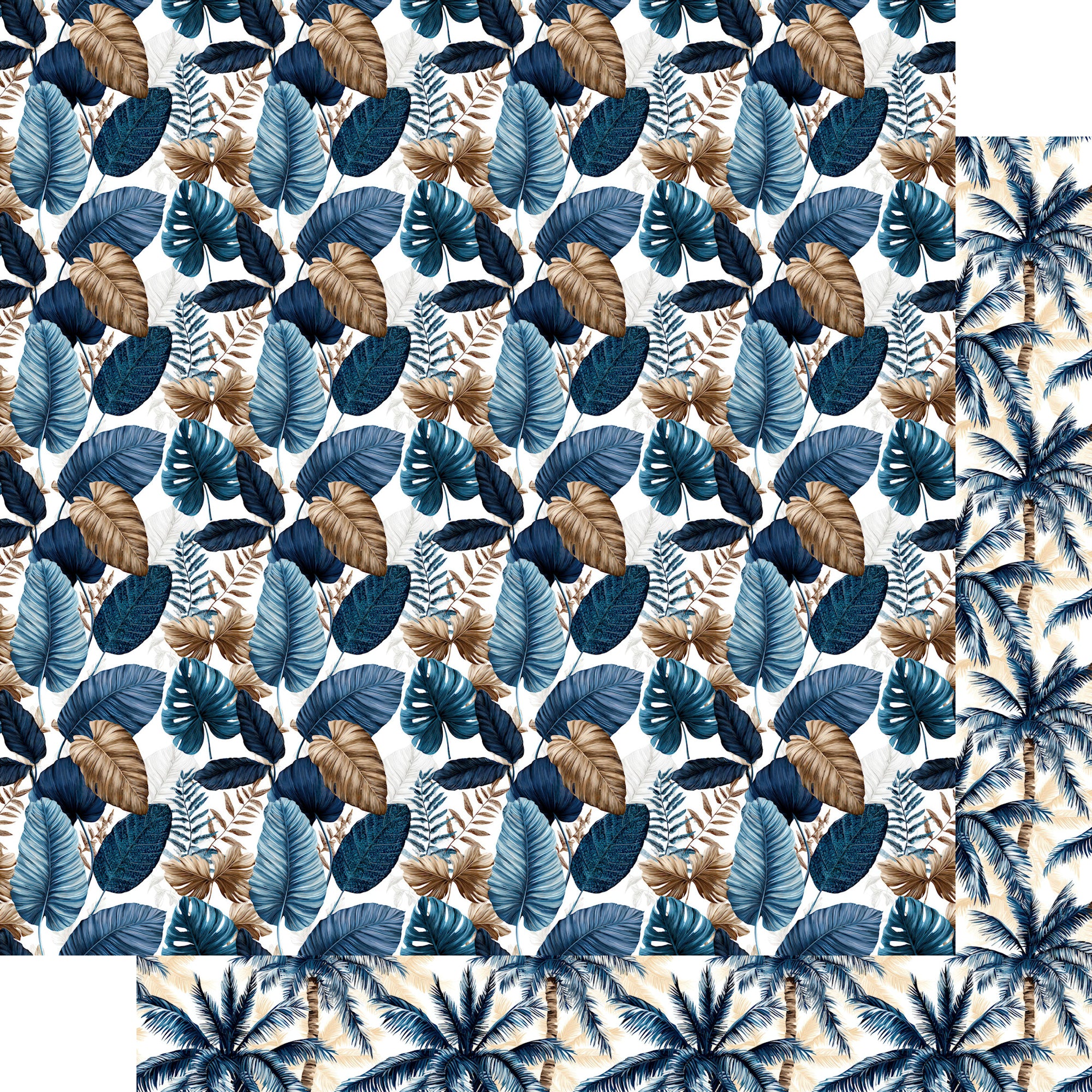 Saltwater Shores Collection Palm Serenity 12 x 12 Double-Sided Scrapbook Paper by SSC Designs
