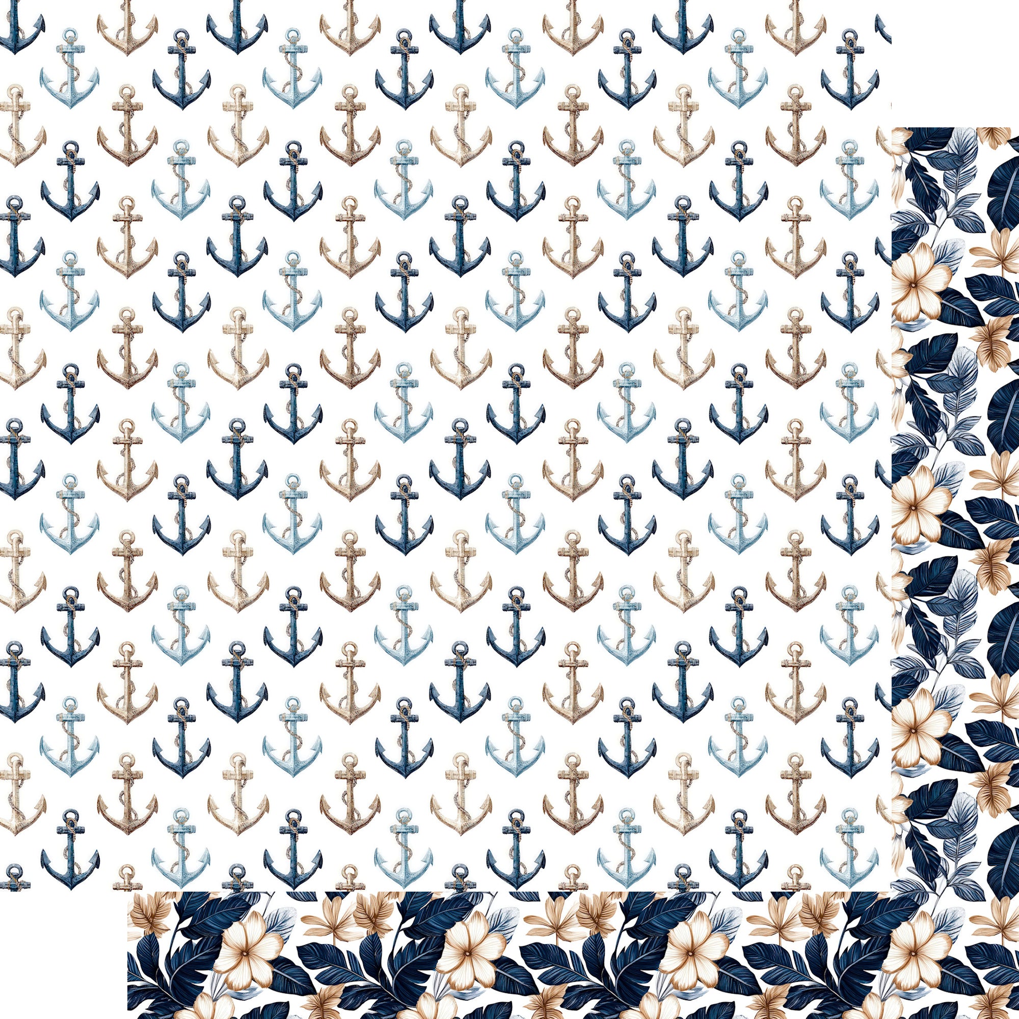 Saltwater Shores Collection Anchored In Paradise 12 x 12 Double-Sided Scrapbook Paper by SSC Designs