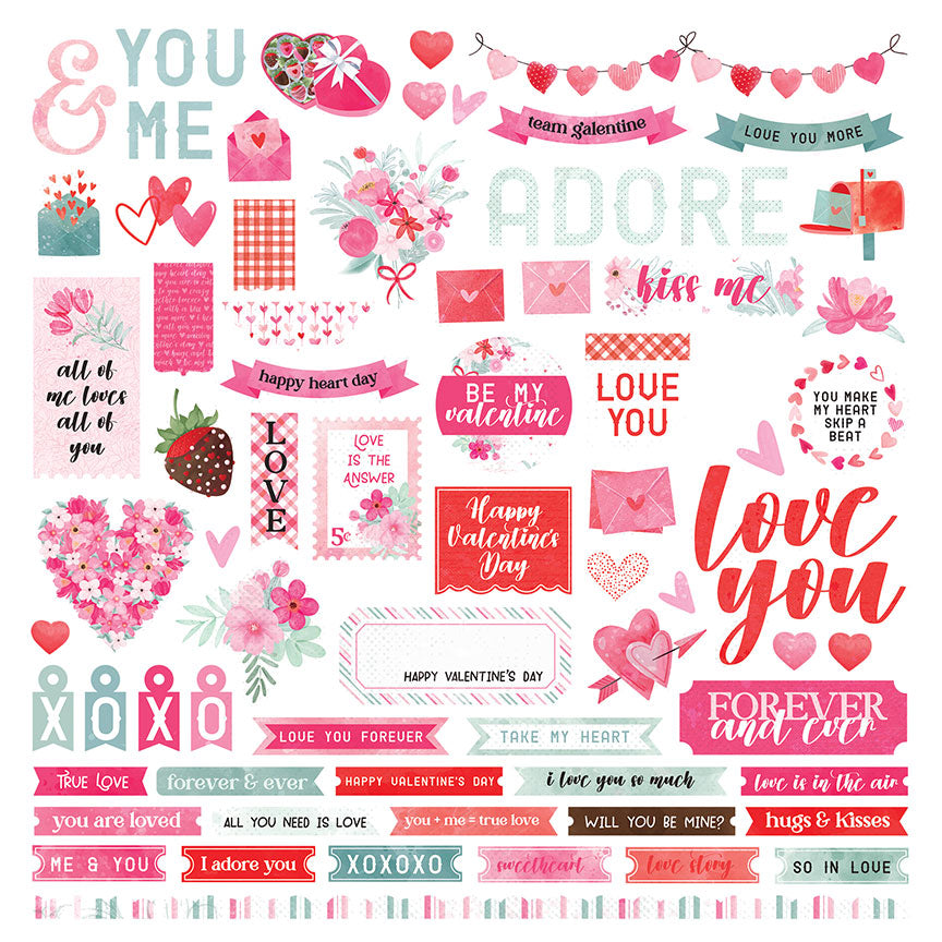 Smitten Collection 12 x 12 Scrapbook Collection Kit by Photo Play