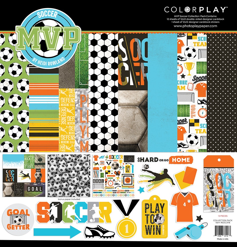 MVP Soccer Collection 12 x 12 Paper & Sticker Collection Pack by Photo Play Paper