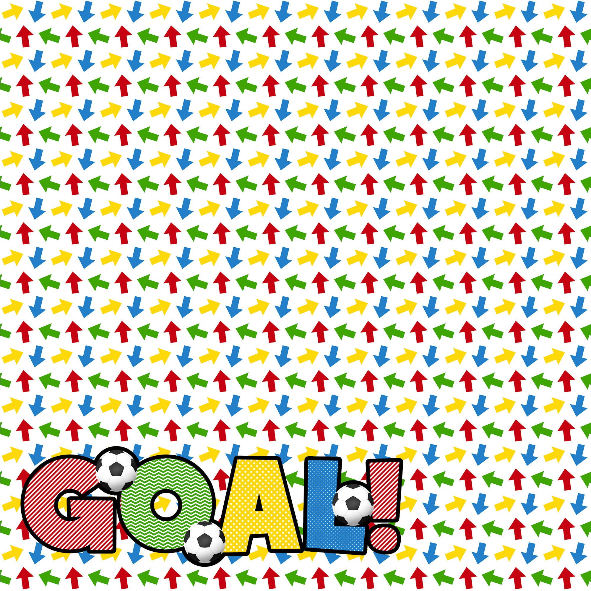 Soccer Season Collection Victory Shout 12 x 12 Double-Sided Scrapbook Paper by SSC Designs