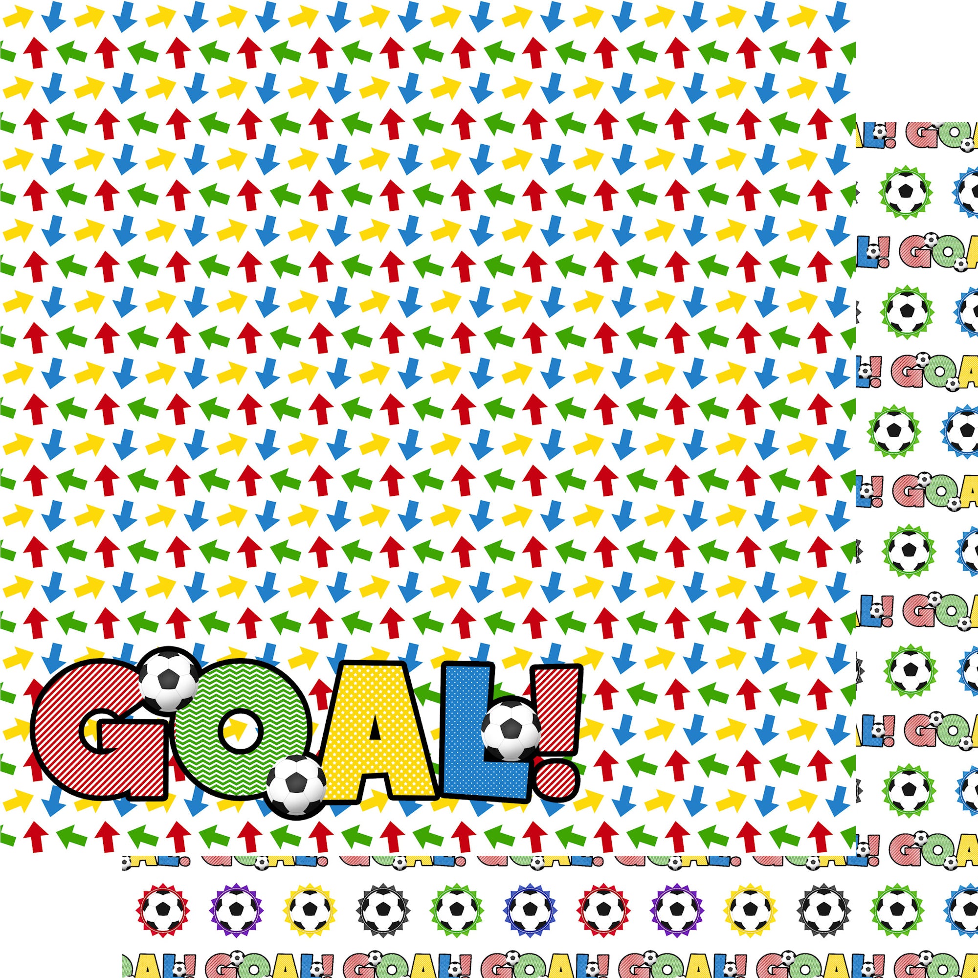 Soccer Season Collection Victory Shout 12 x 12 Double-Sided Scrapbook Paper by SSC Designs