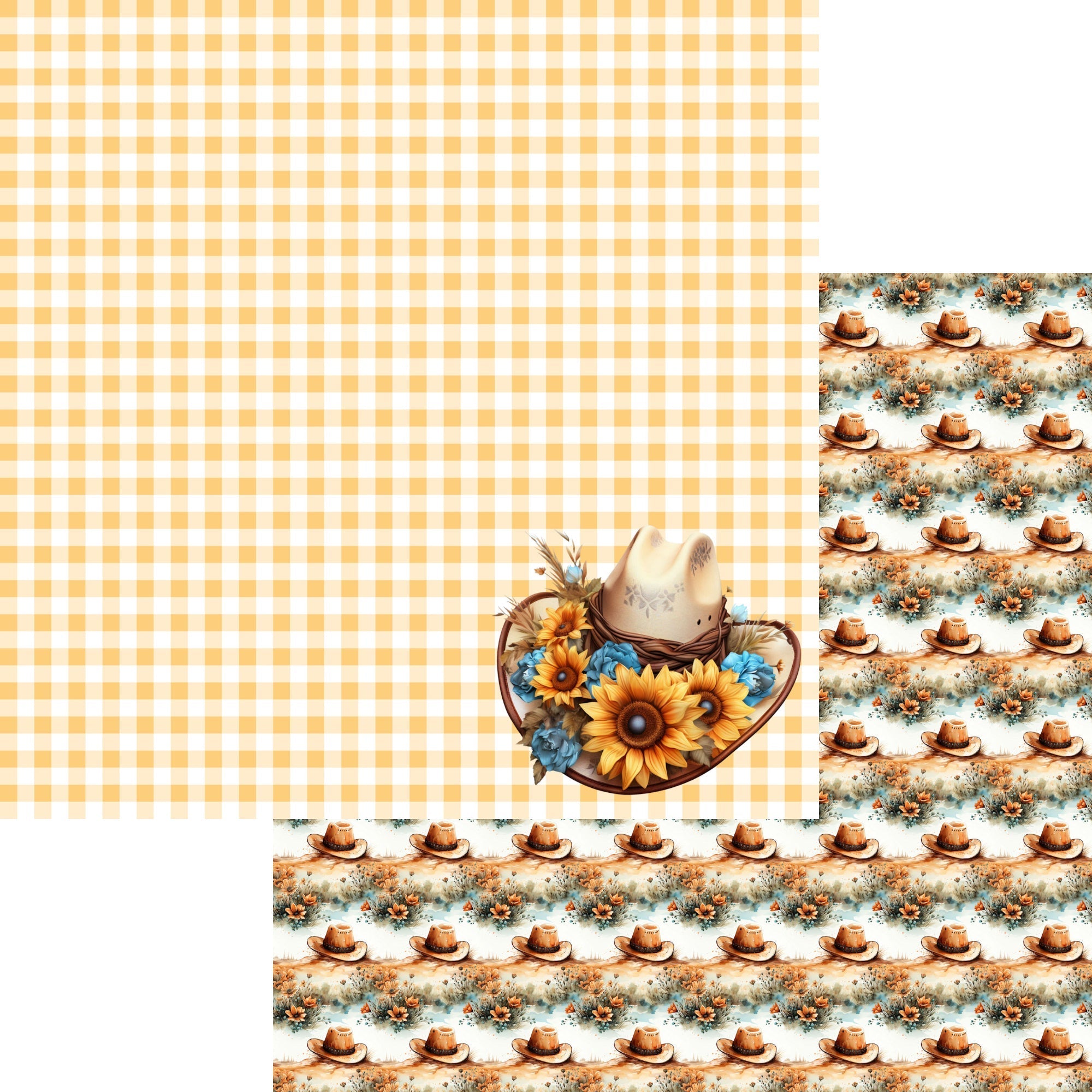 Fall Blessings Collection Cowboy Love 12 x 12 Double-Sided Scrapbook Paper by SSC Designs - 15 Pack