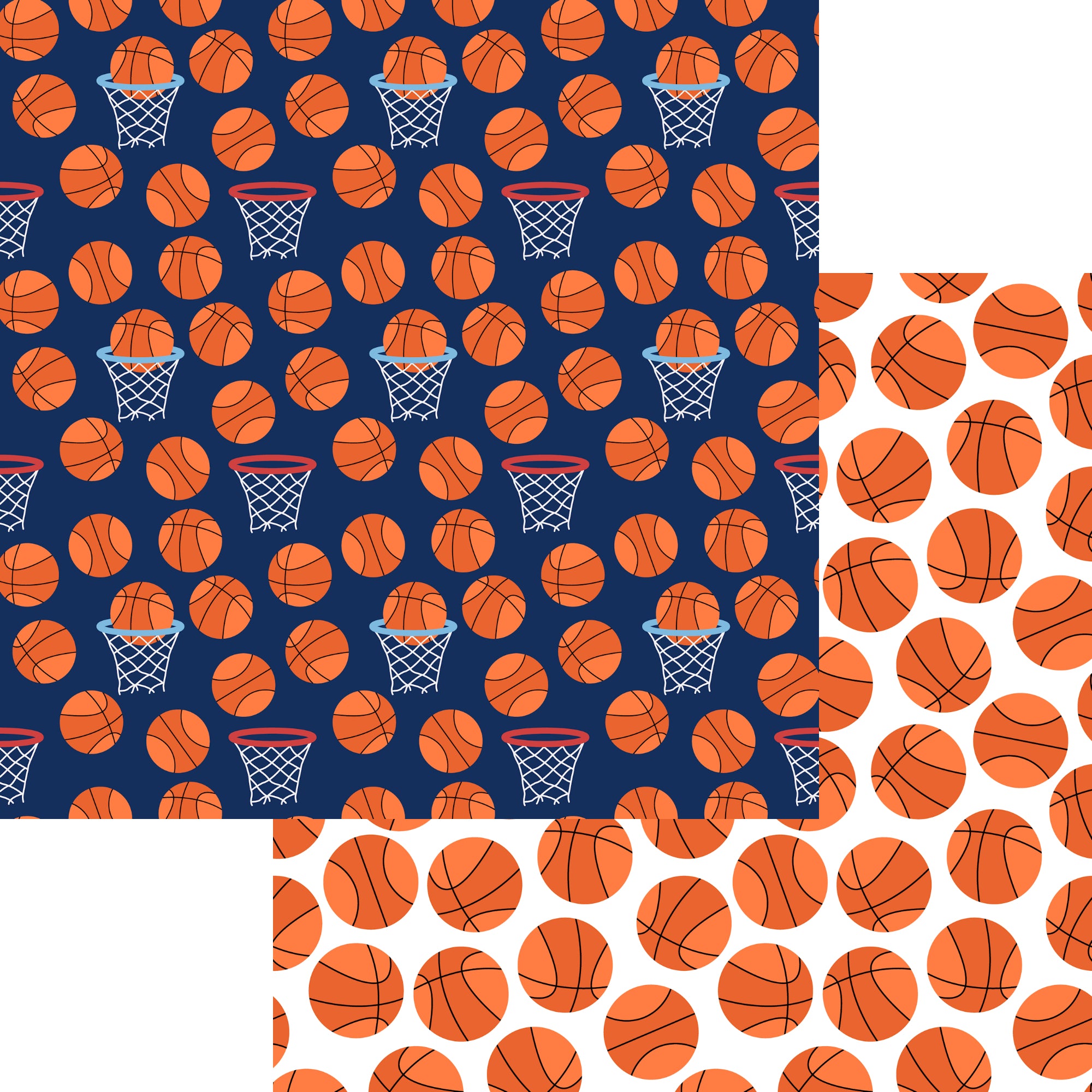 Sports Beat Collection Basketball Hoops 12 x 12 Double-Sided Scrapbook Paper by SSC Designs