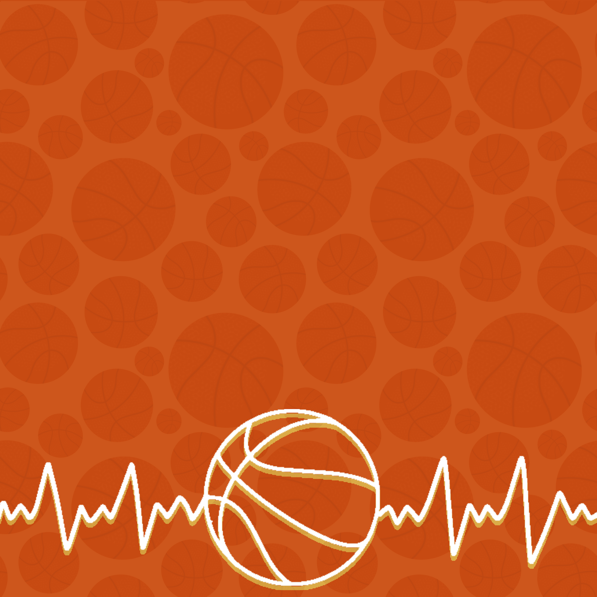 Sports Beat Collection Basketball Heartbeat 12 x 12 Double-Sided Scrapbook Paper by SSC Designs