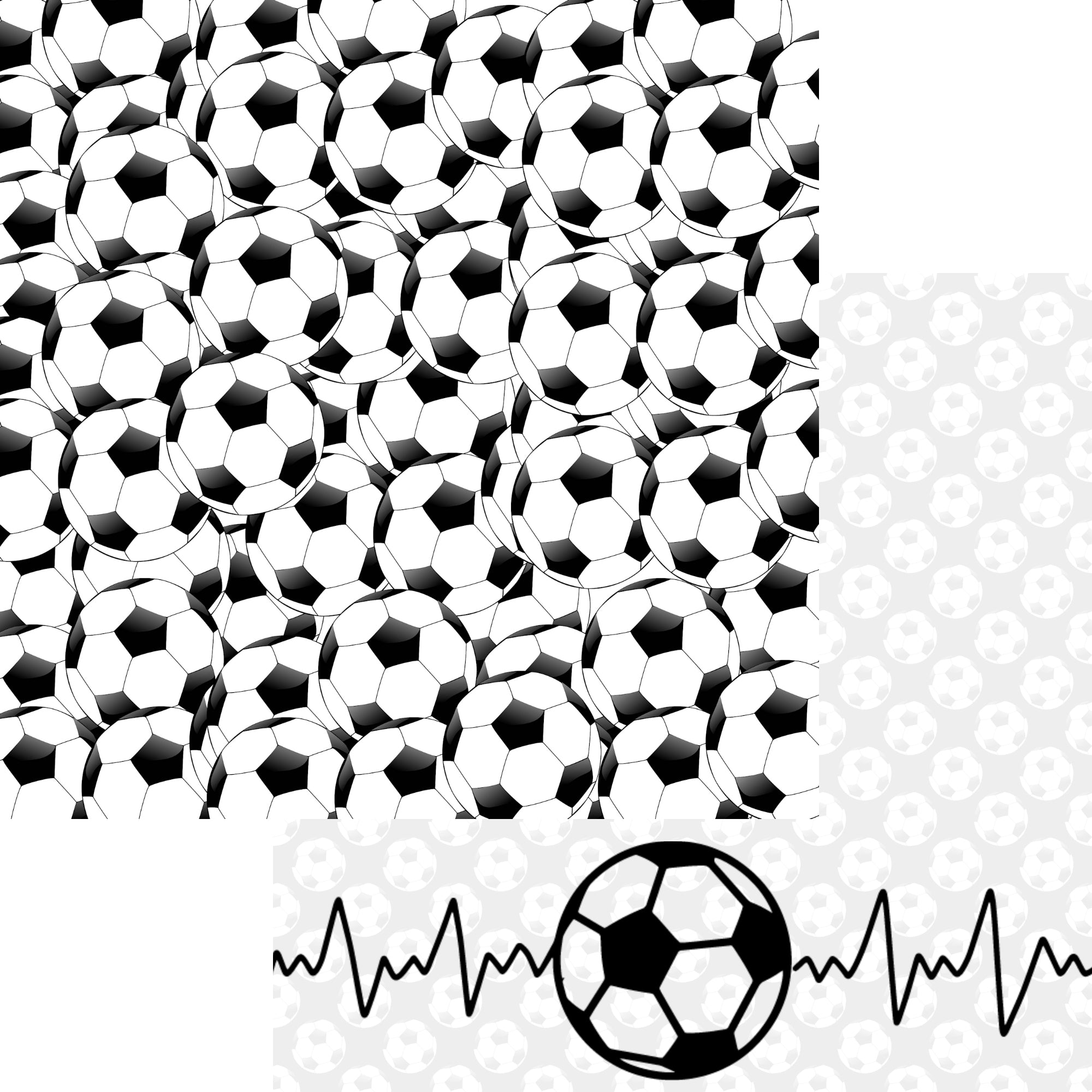 Sports Beat Collection Soccer Heartbeat 12 x 12 Double-Sided Scrapbook Paper by SSC Designs