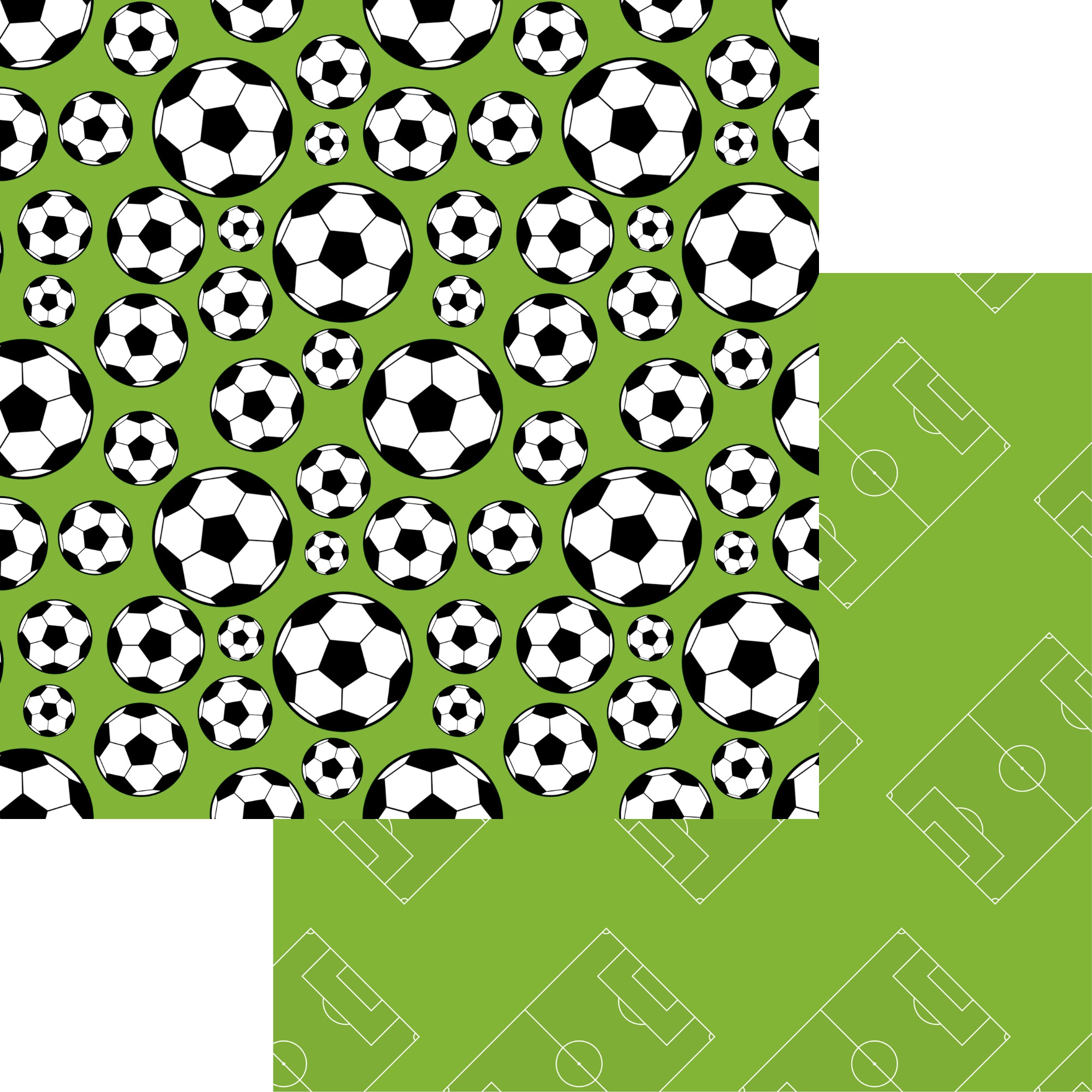 Sports Beat Collection Soccer Balls 12 x 12 Double-Sided Scrapbook Paper by SSC Designs