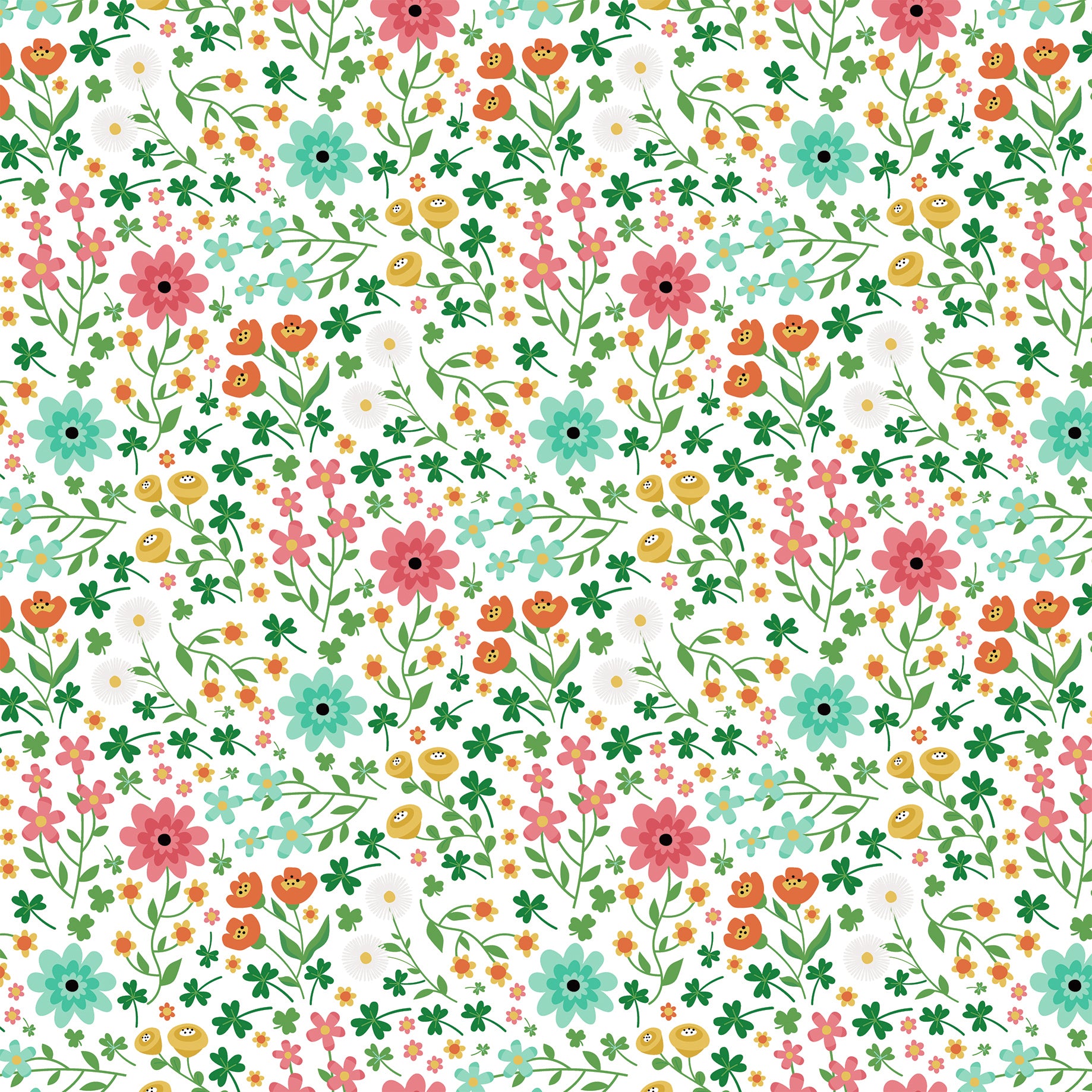 Happy St. Patrick's Day Collection March Blooms 12 x 12 Double-Sided Scrapbook Paper by Echo Park Paper