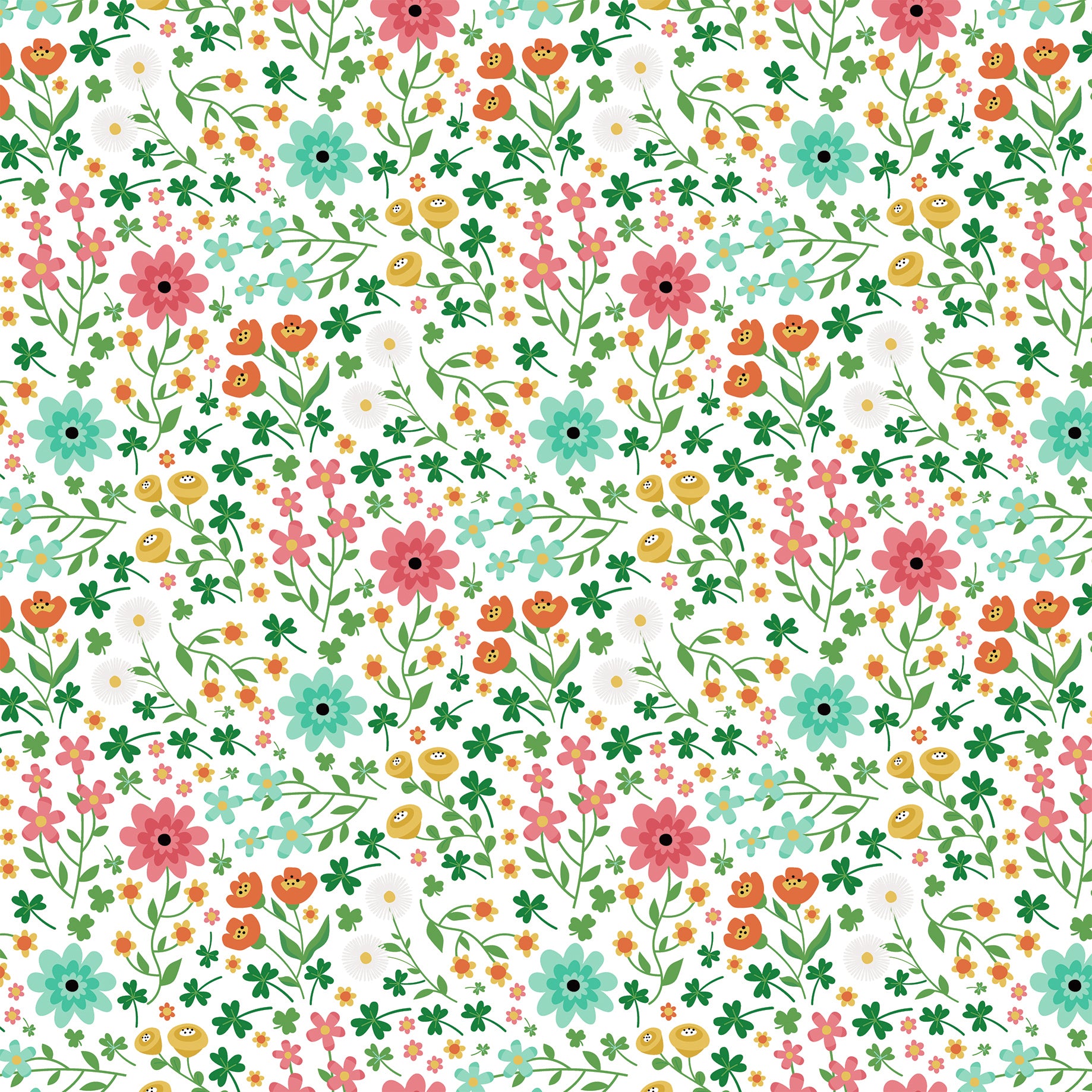Happy St. Patrick's Day Collection March Blooms 12 x 12 Double-Sided Scrapbook Paper by Echo Park Paper