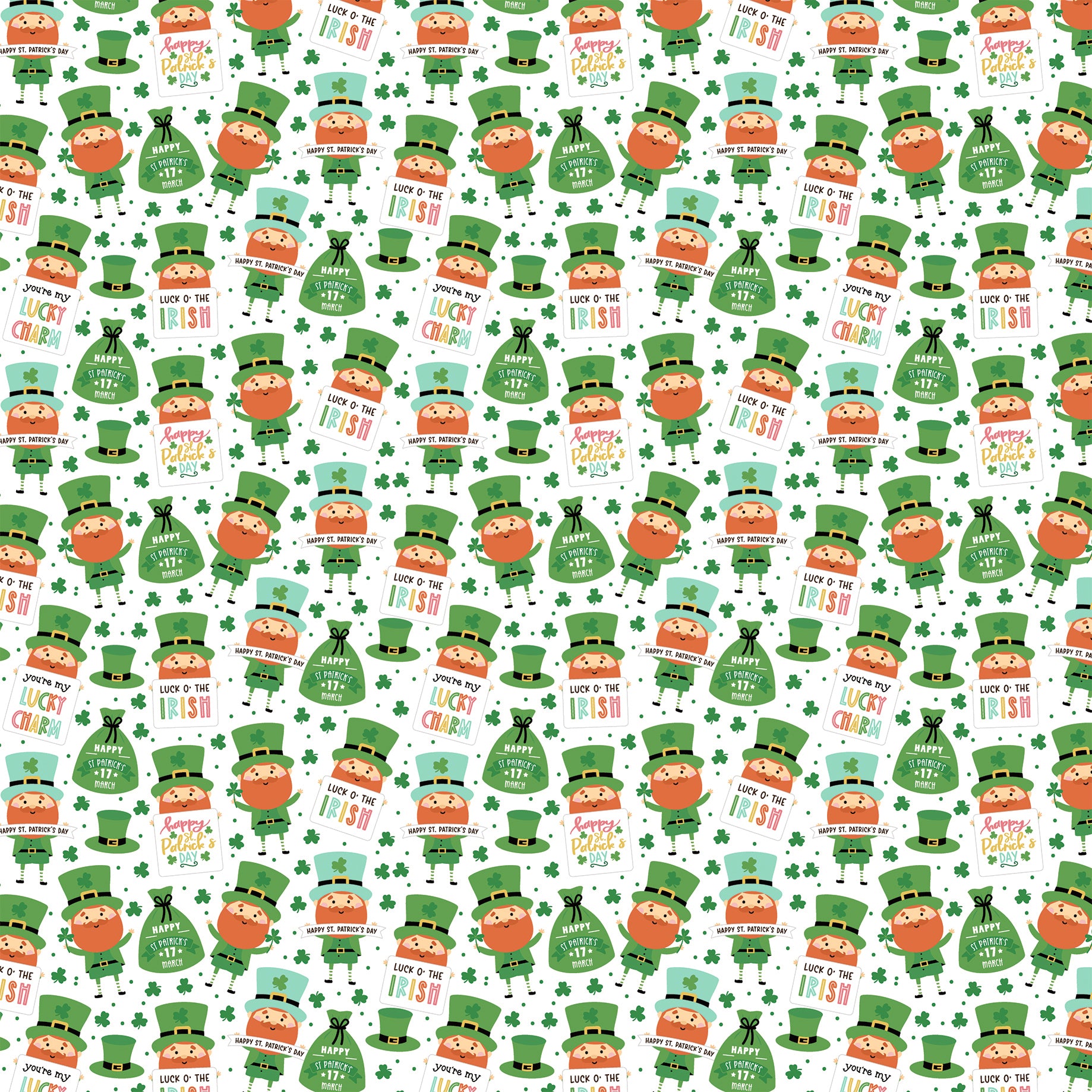 Happy St. Patrick's Day Collection You're My Lucky Charm 12 x 12 Double-Sided Scrapbook Paper by Echo Park Paper