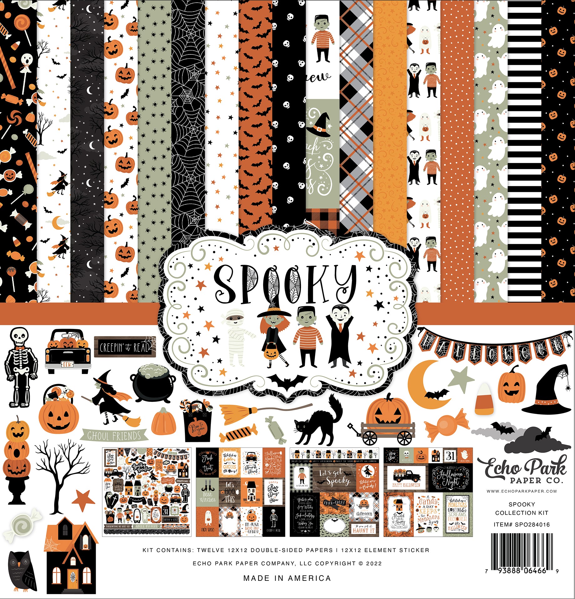 Spooky Collection Scrapbook Paper & Sticker Collection Kit by Echo Park Paper - 13 Pieces