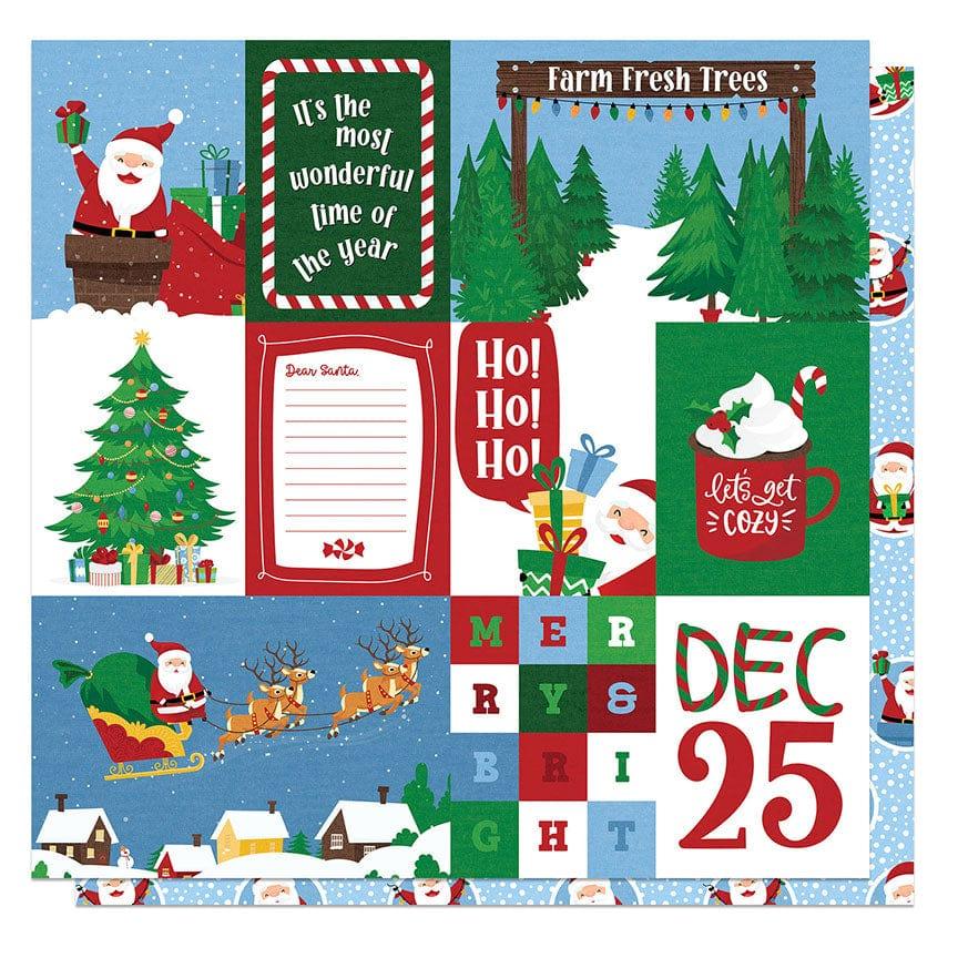 Santa, Please Stop Here Collection Team Santa 12 x 12 Double-Sided Scrapbook Paper by Photo Play Paper