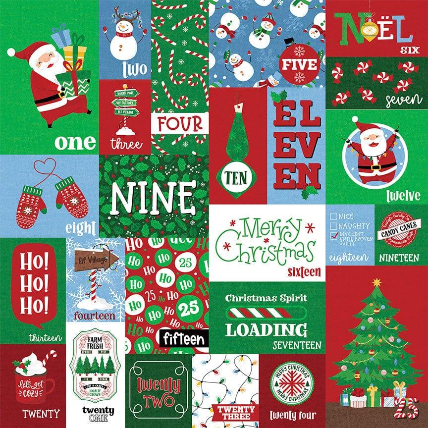 Santa, Please Stop Here Collection Christmas Countdown 12 x 12 Double-Sided Scrapbook Paper by Photo Play Paper - Scrapbook Supply Companies