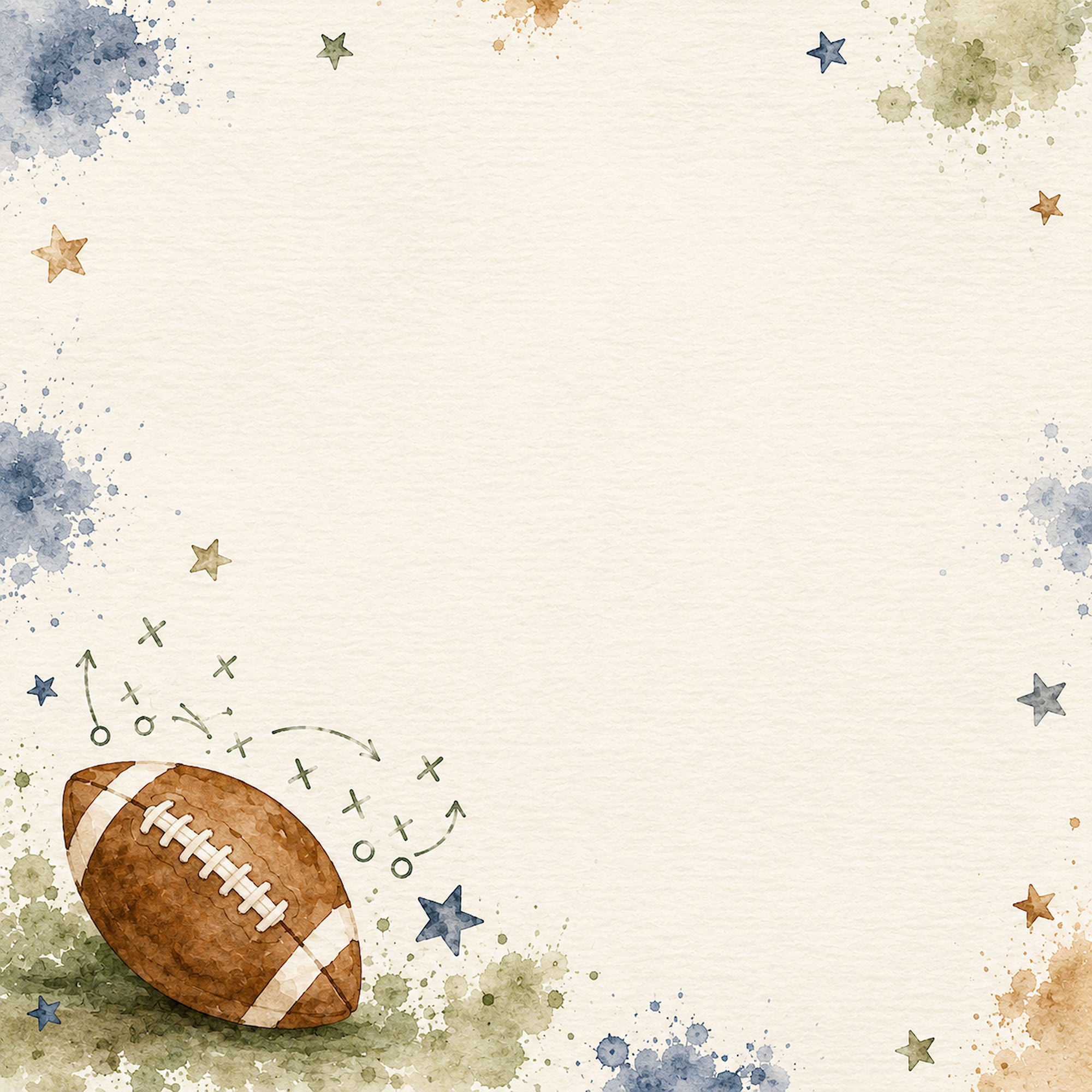Sports Collection Football 12 x 12 Double-Sided Scrapbook Paper by SSC Designs