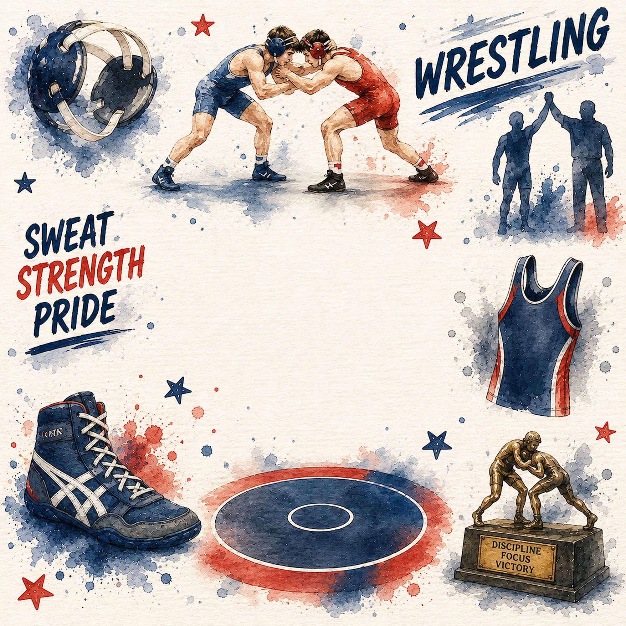 Sports Collection Wrestling 12 x 12 Double-Sided Scrapbook Paper by SSC Designs