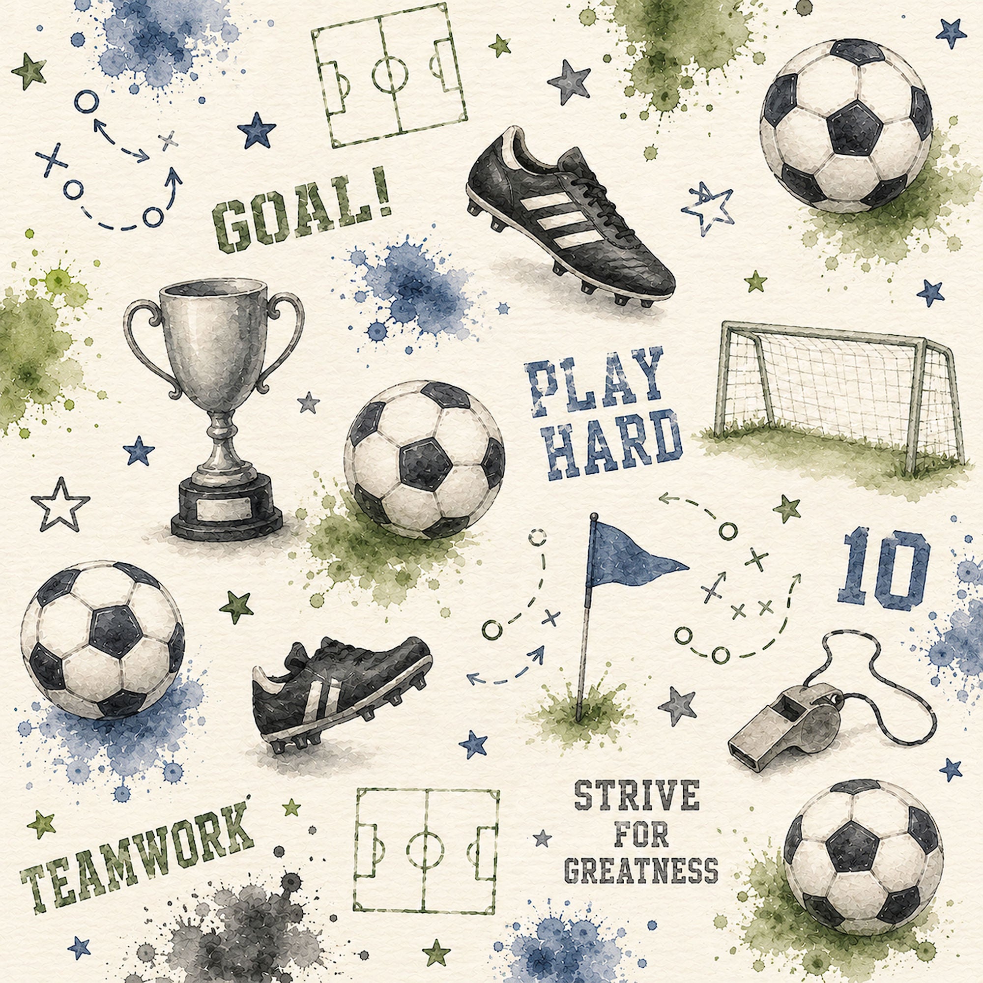 Sports Collection Soccer 12 x 12 Double-Sided Scrapbook Paper by SSC Designs