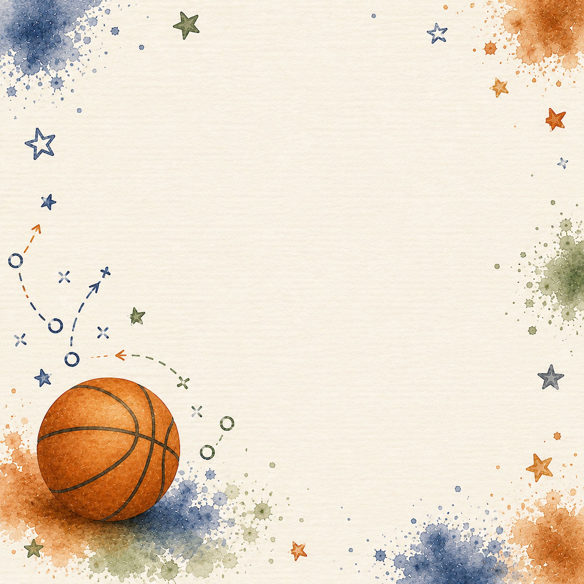 Sports Collection Basketball 12 x 12 Double-Sided Scrapbook Paper by SSC Designs