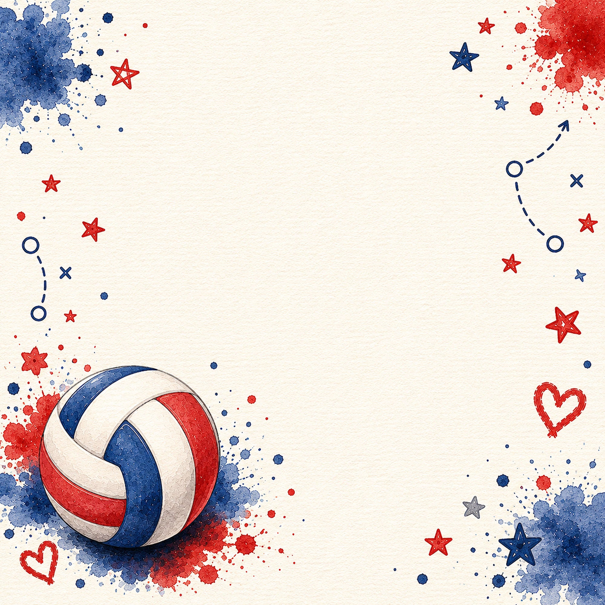 Sports Collection Volleyball 12 x 12 Double-Sided Scrapbook Paper by SSC Designs