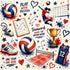 Sports Collection Volleyball 12 x 12 Double-Sided Scrapbook Paper by SSC Designs