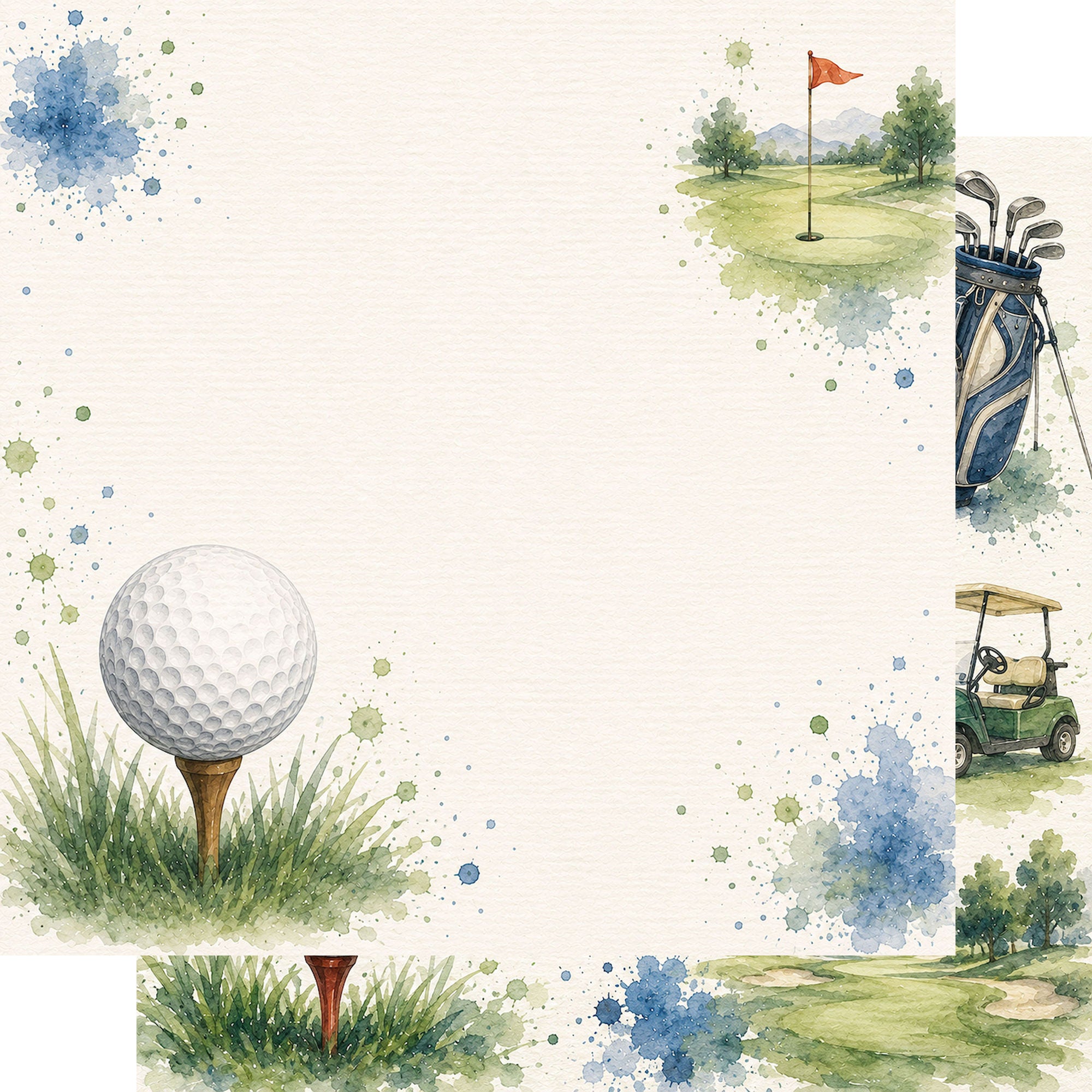 Sports Collection Golf 12 x 12 Double-Sided Scrapbook Paper by SSC Designs