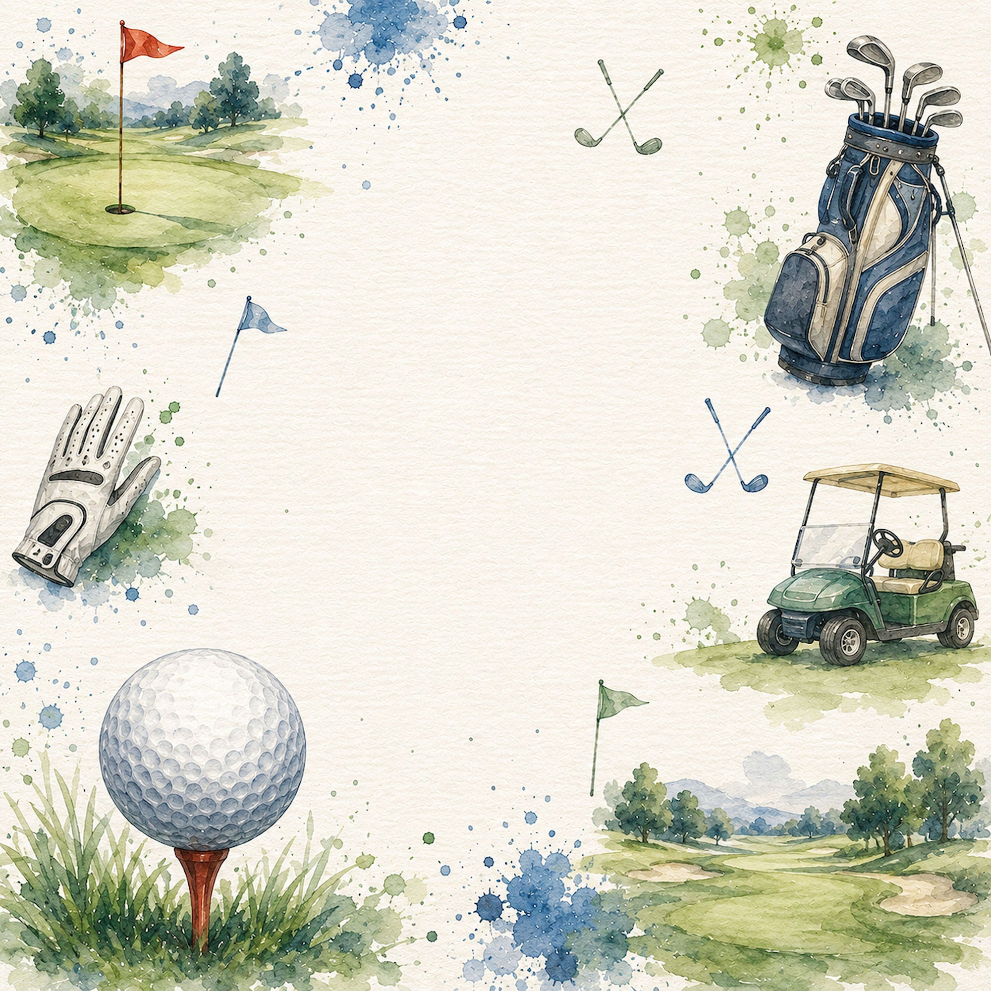 Sports Collection Golf 12 x 12 Double-Sided Scrapbook Paper by SSC Designs