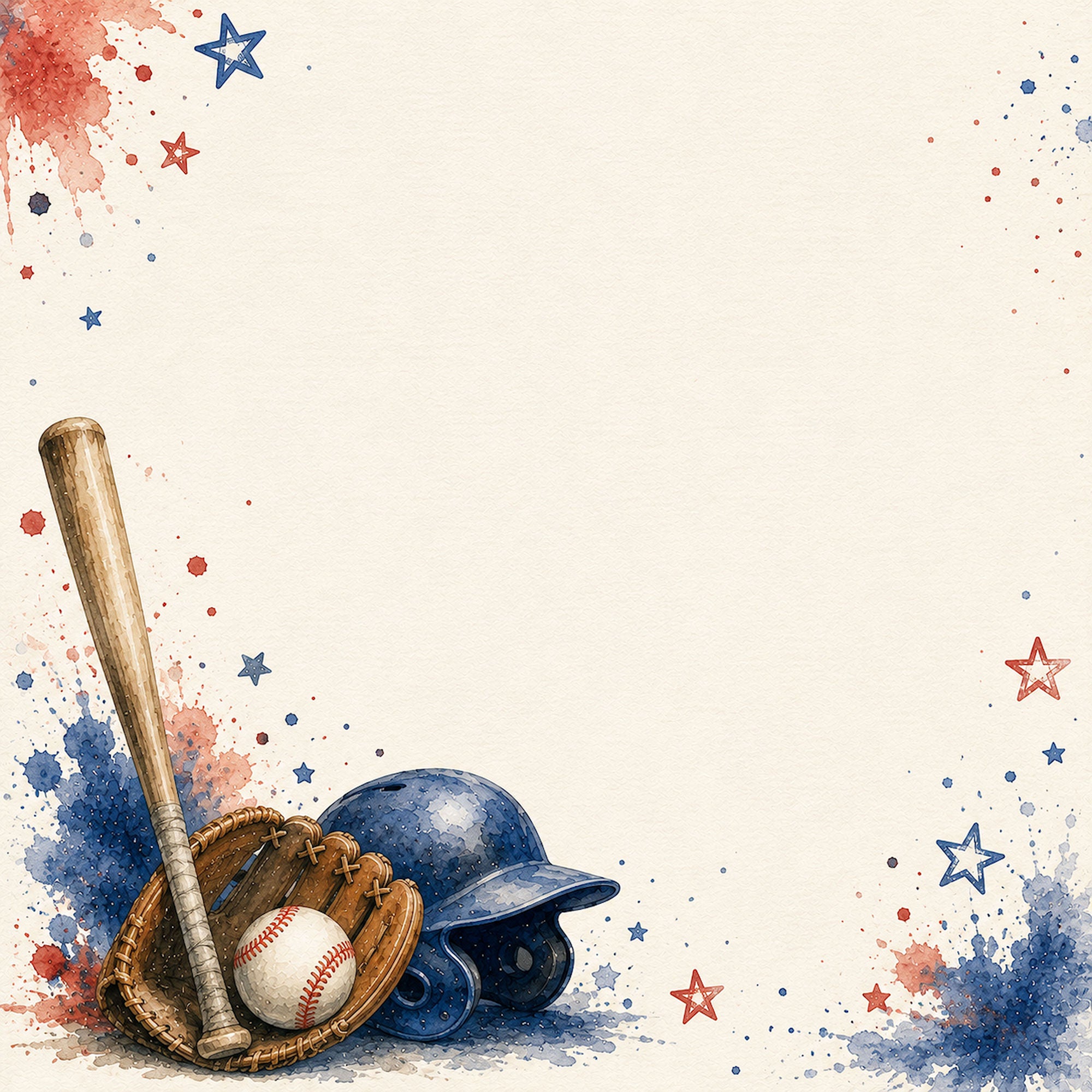 Sports Collection Baseball 12 x 12 Double-Sided Scrapbook Paper by SSC Designs