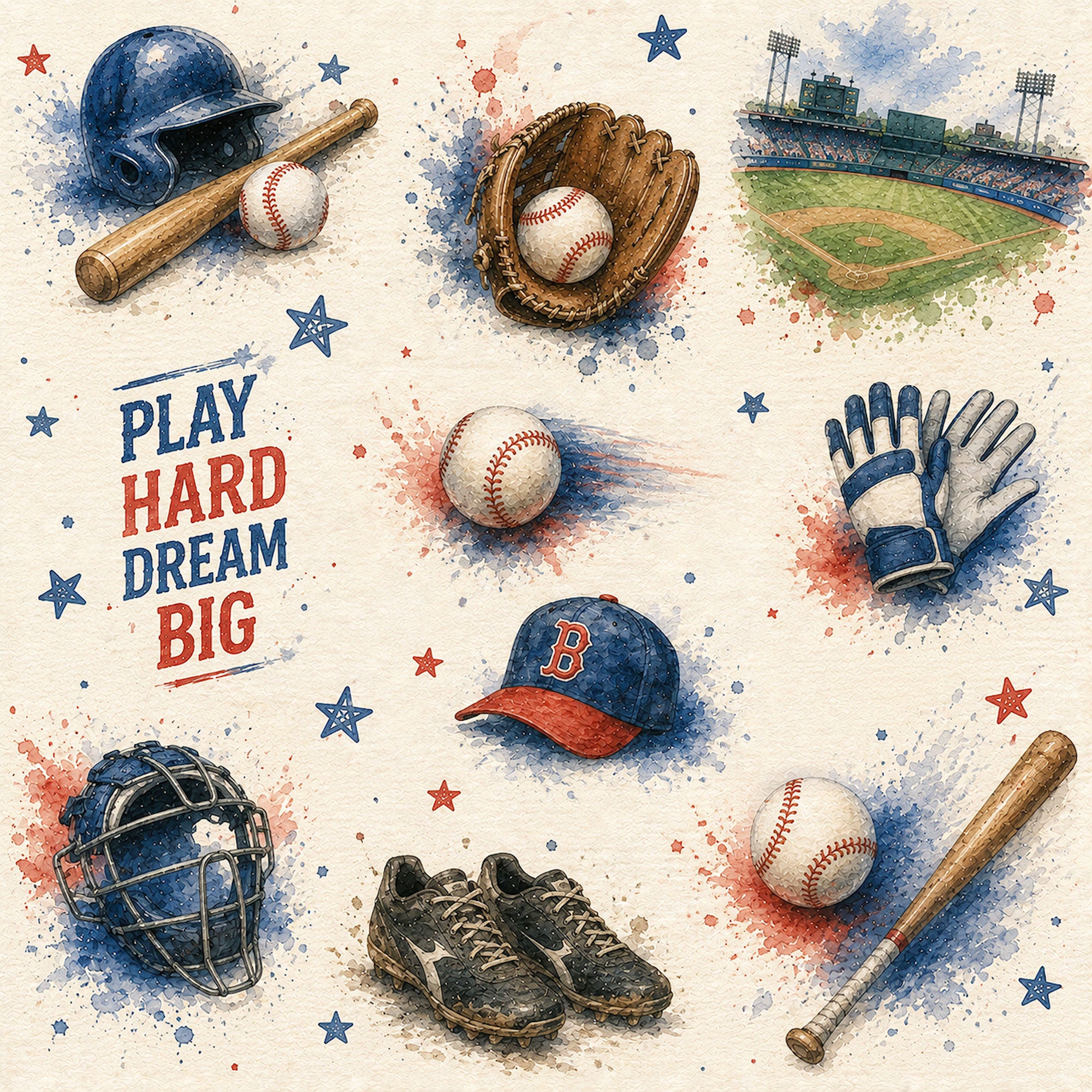 Sports Collection Baseball 12 x 12 Double-Sided Scrapbook Paper by SSC Designs