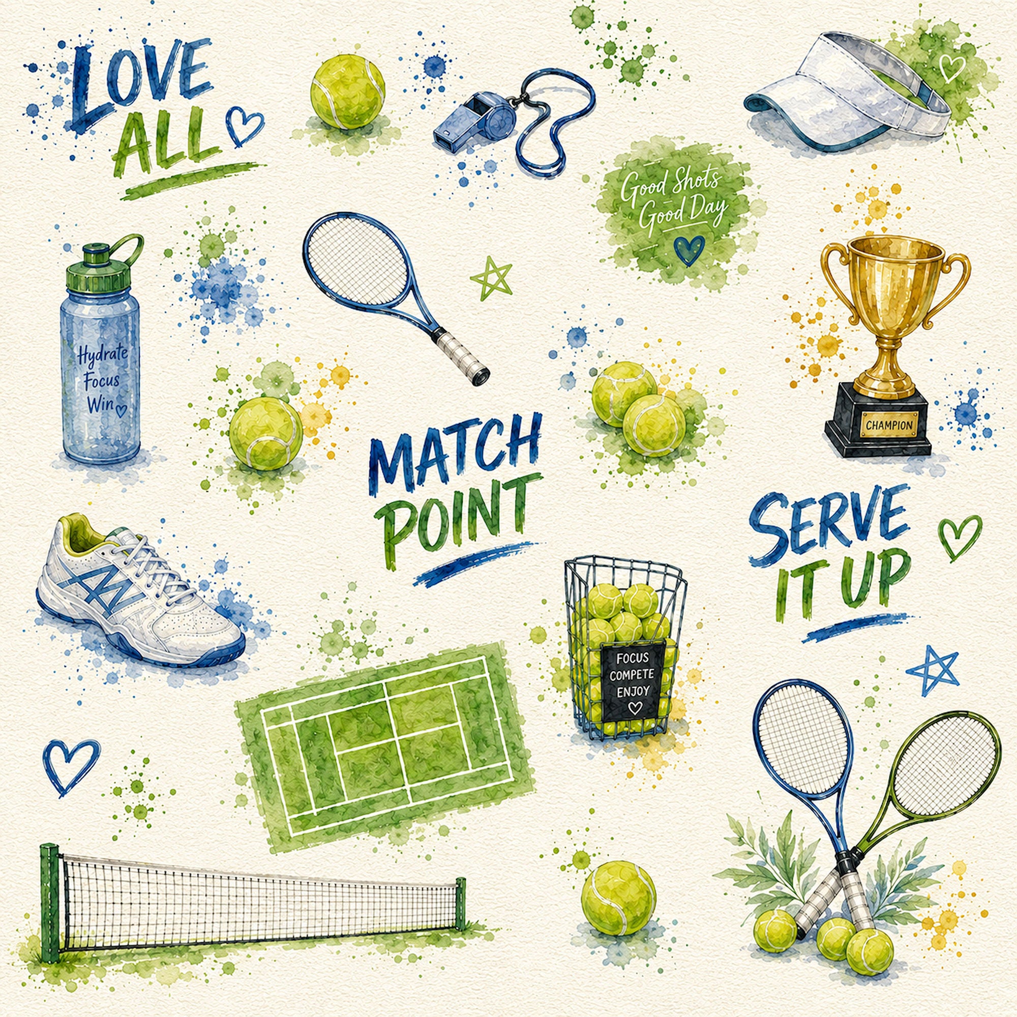 Sports Collection Tennis 12 x 12 Double-Sided Scrapbook Paper by SSC Designs