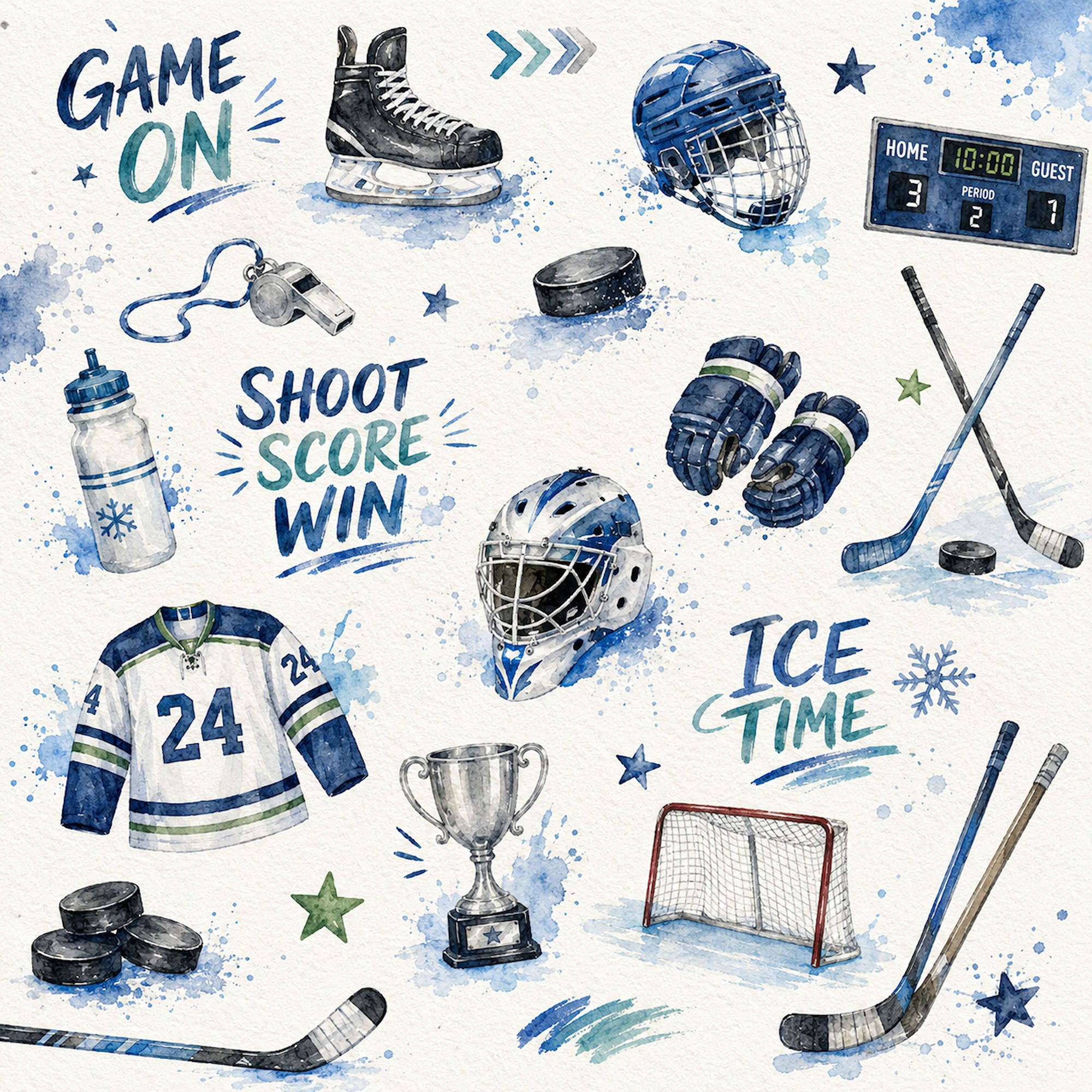 Sports Collection Hockey 12 x 12 Double-Sided Scrapbook Paper by SSC Designs