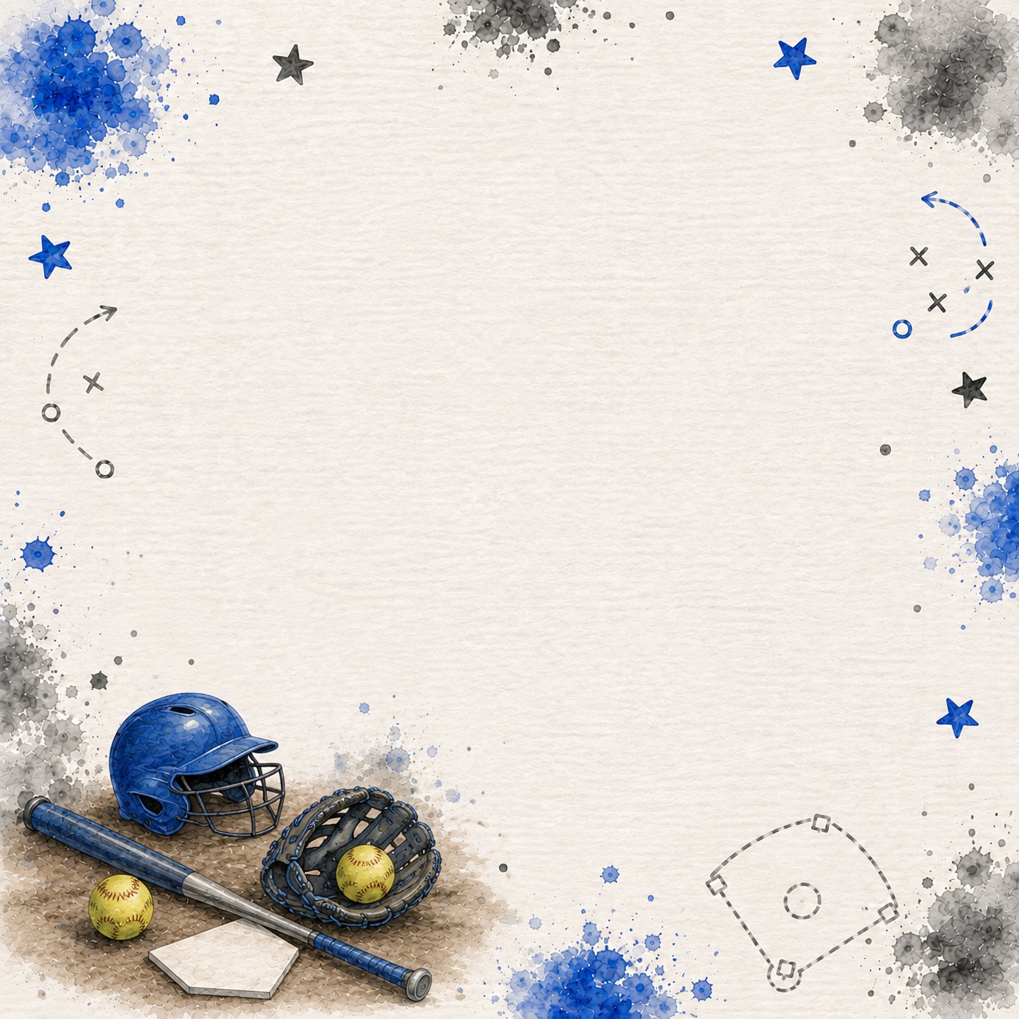 Sports Collection Softball 12 x 12 Double-Sided Scrapbook Paper by SSC Designs