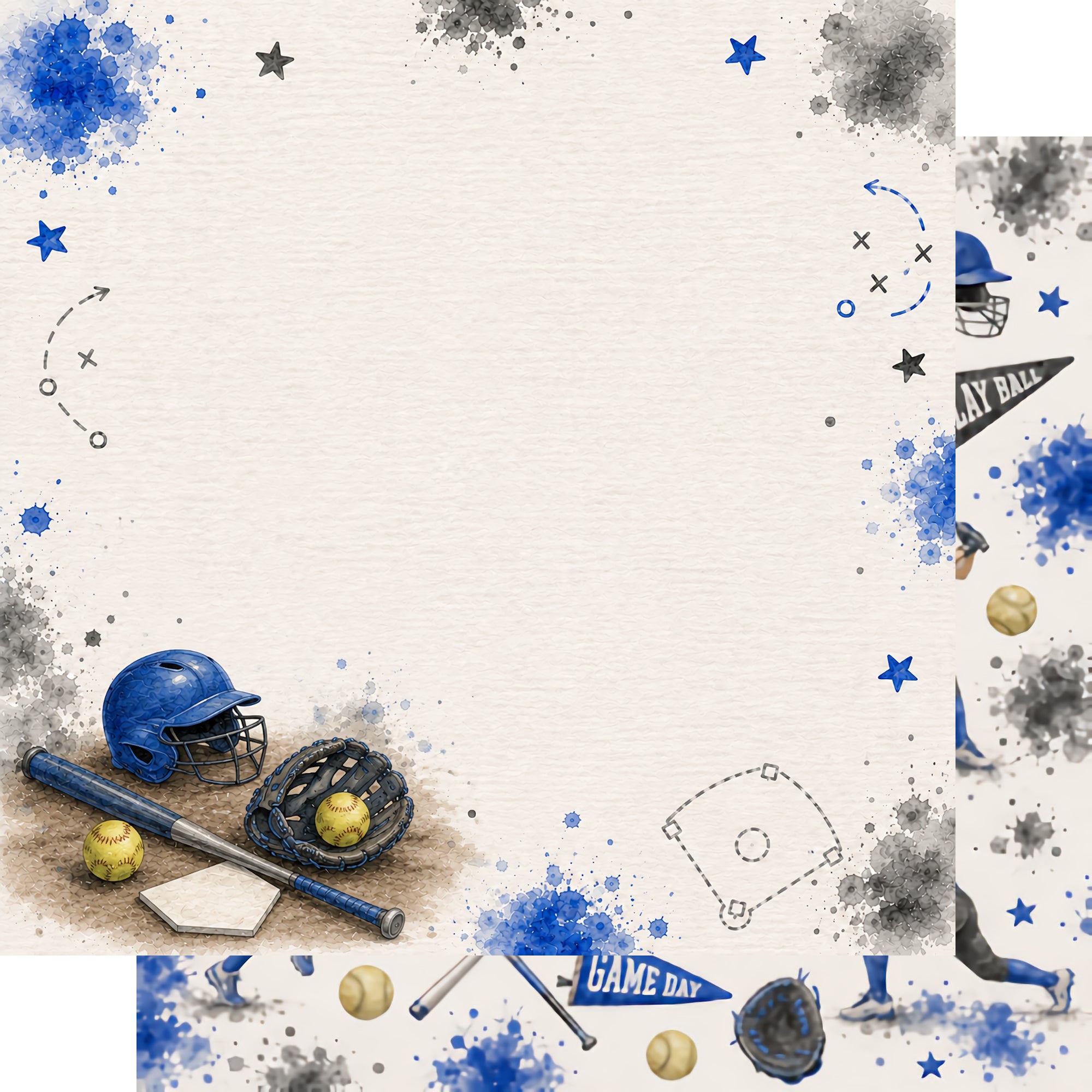 Sports Collection Softball 12 x 12 Double-Sided Scrapbook Paper by SSC Designs