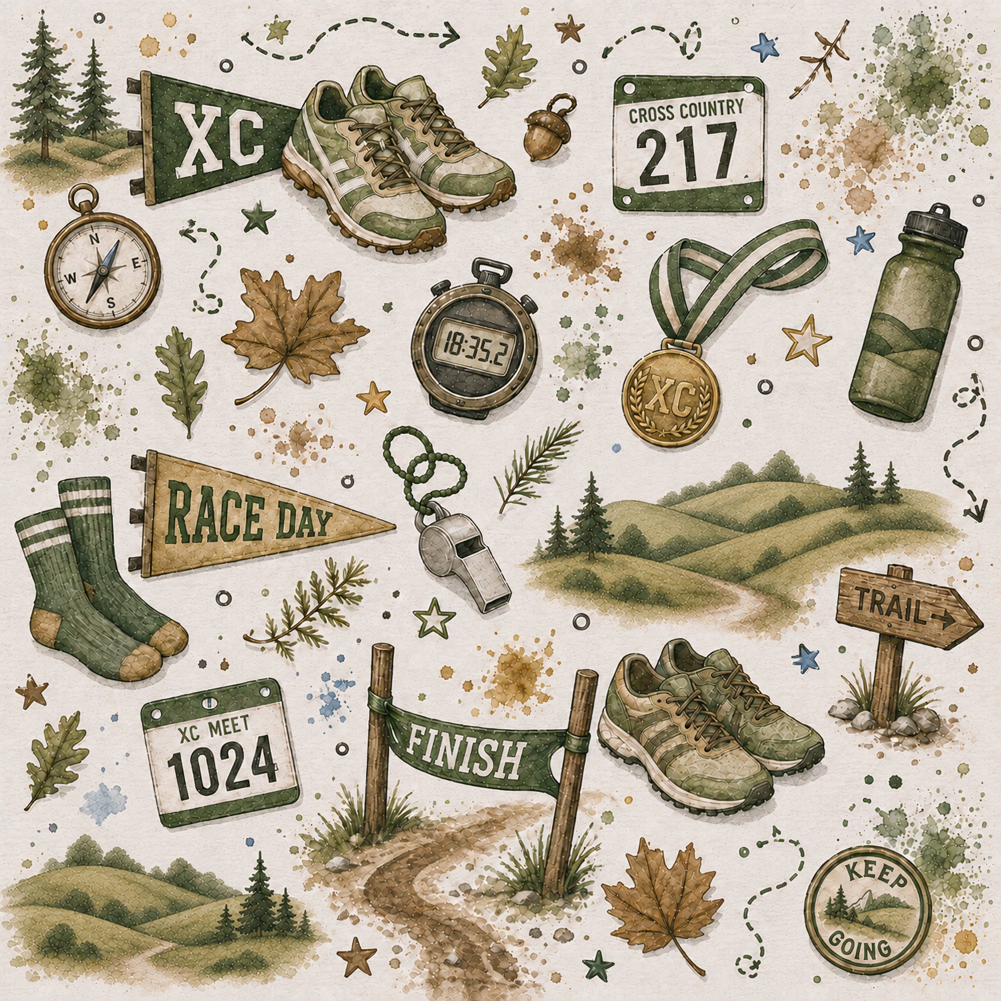 Sports Collection Cross Country 12 x 12 Double-Sided Scrapbook Paper by SSC Designs