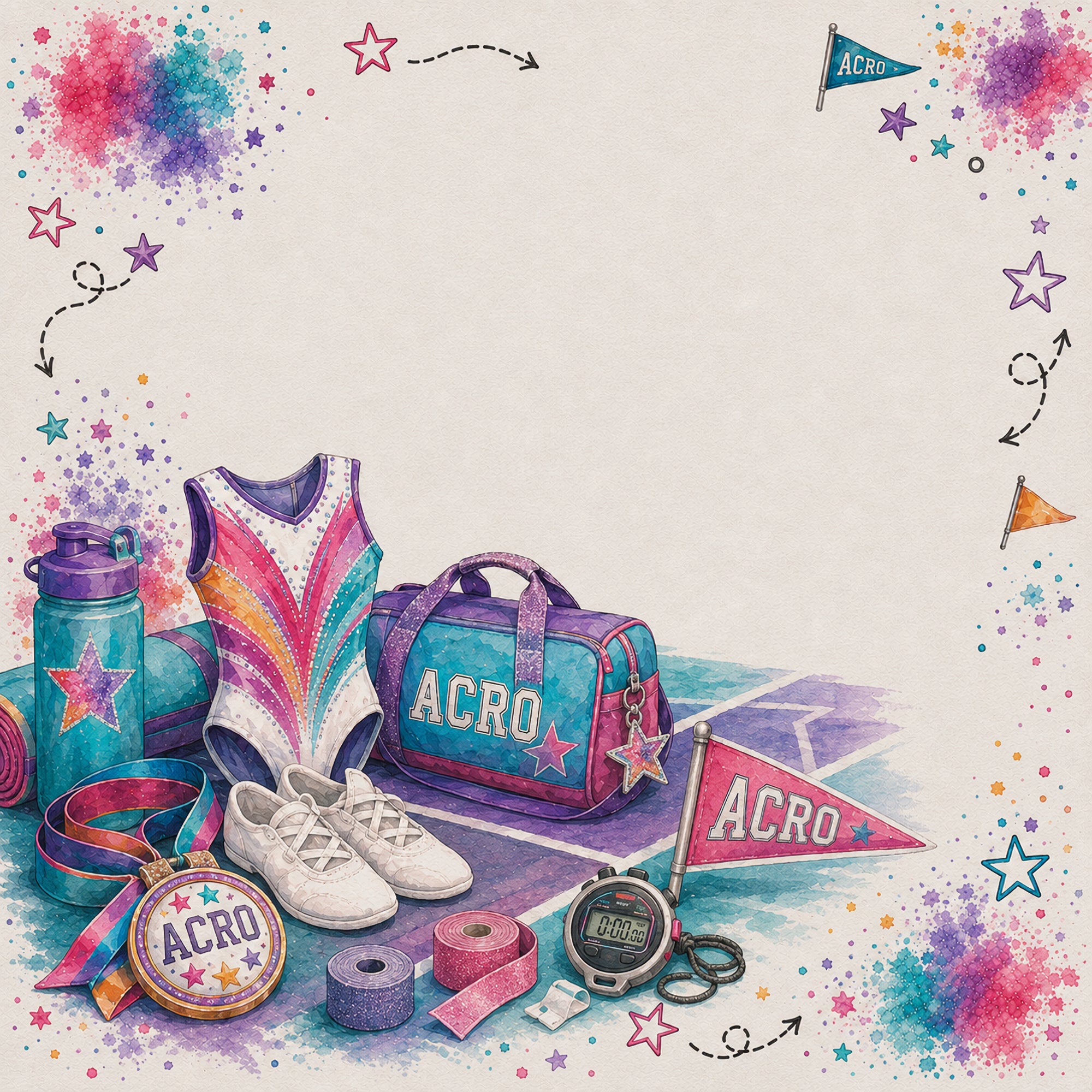 Sports Collection Acro 12 x 12 Double-Sided Scrapbook Paper by SSC Designs