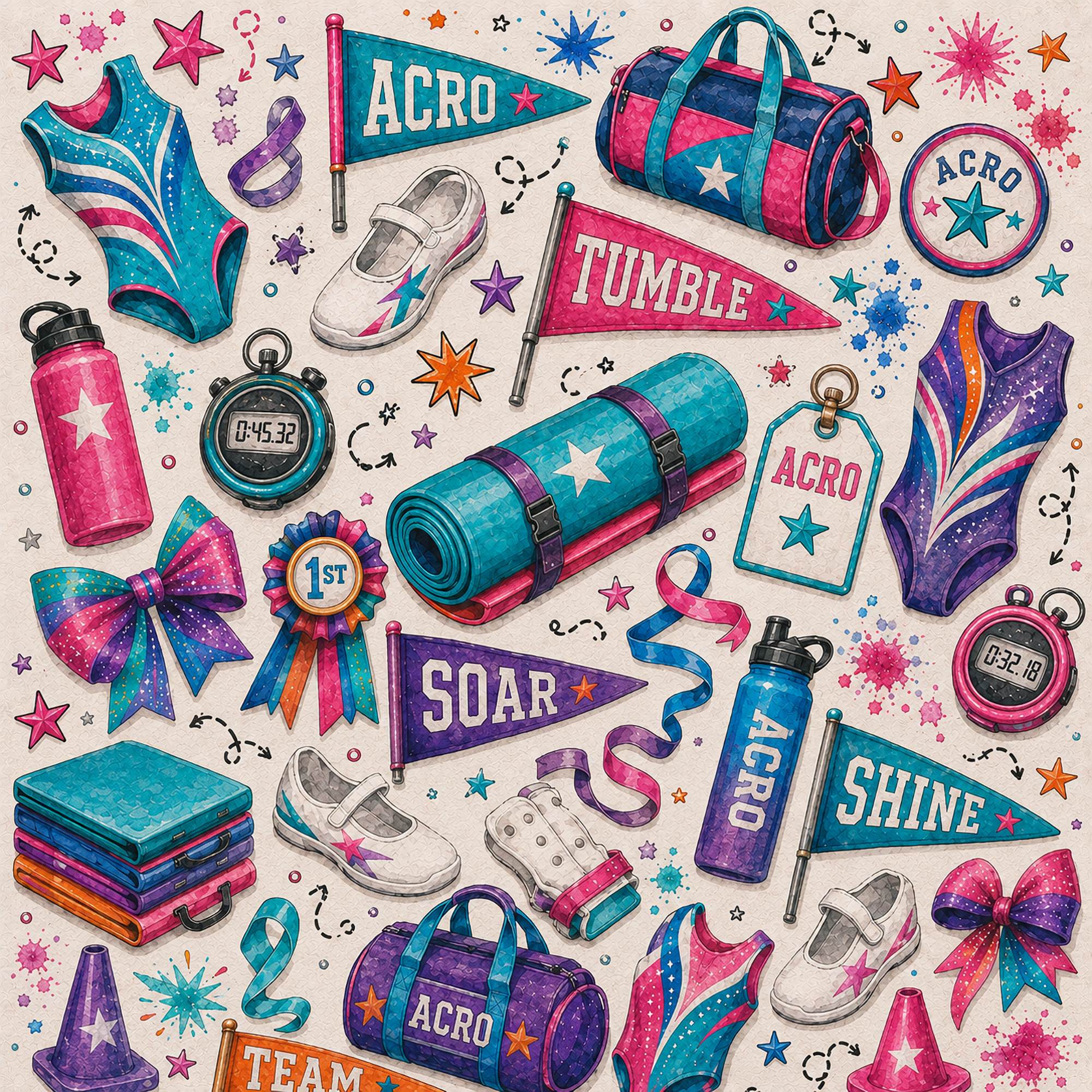 Sports Collection Acro 12 x 12 Double-Sided Scrapbook Paper by SSC Designs