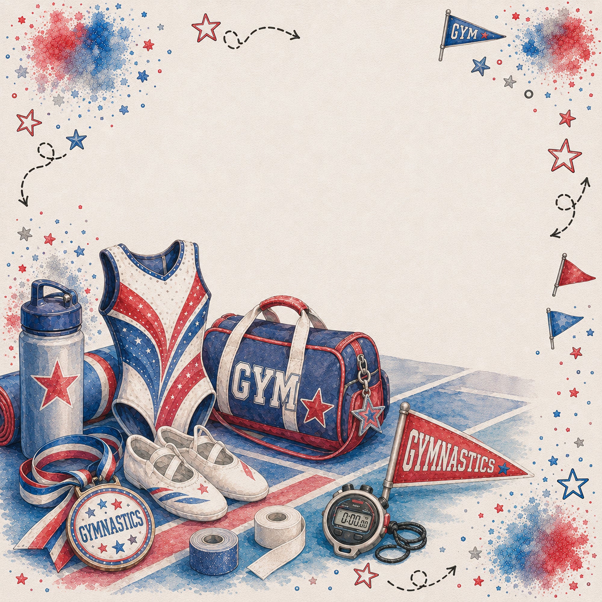 Sports Collection Gymnastics 12 x 12 Double-Sided Scrapbook Paper by SSC Designs