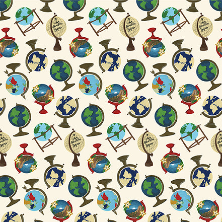 Scenic Route Collection Globes 12 x 12 Double-Sided Scrapbook Paper by Echo Park Paper