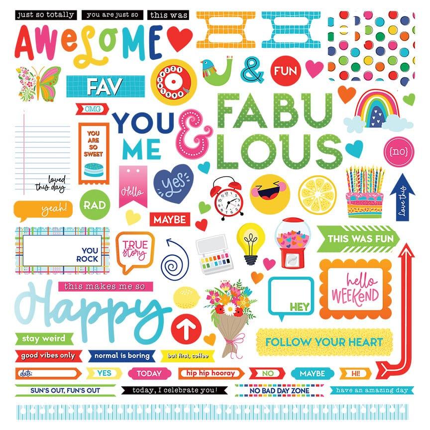 Serendipity Collection 12 x 12 Element Sticker Sheet by Photo Play Paper