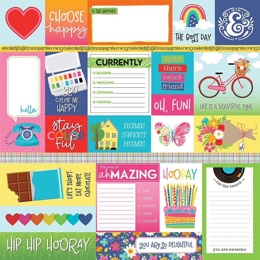 Serendipity Collection Choose Happy 12 x 12 Double-Sided Scrapbook Paper by Photo Play Paper - Scrapbook Supply Companies