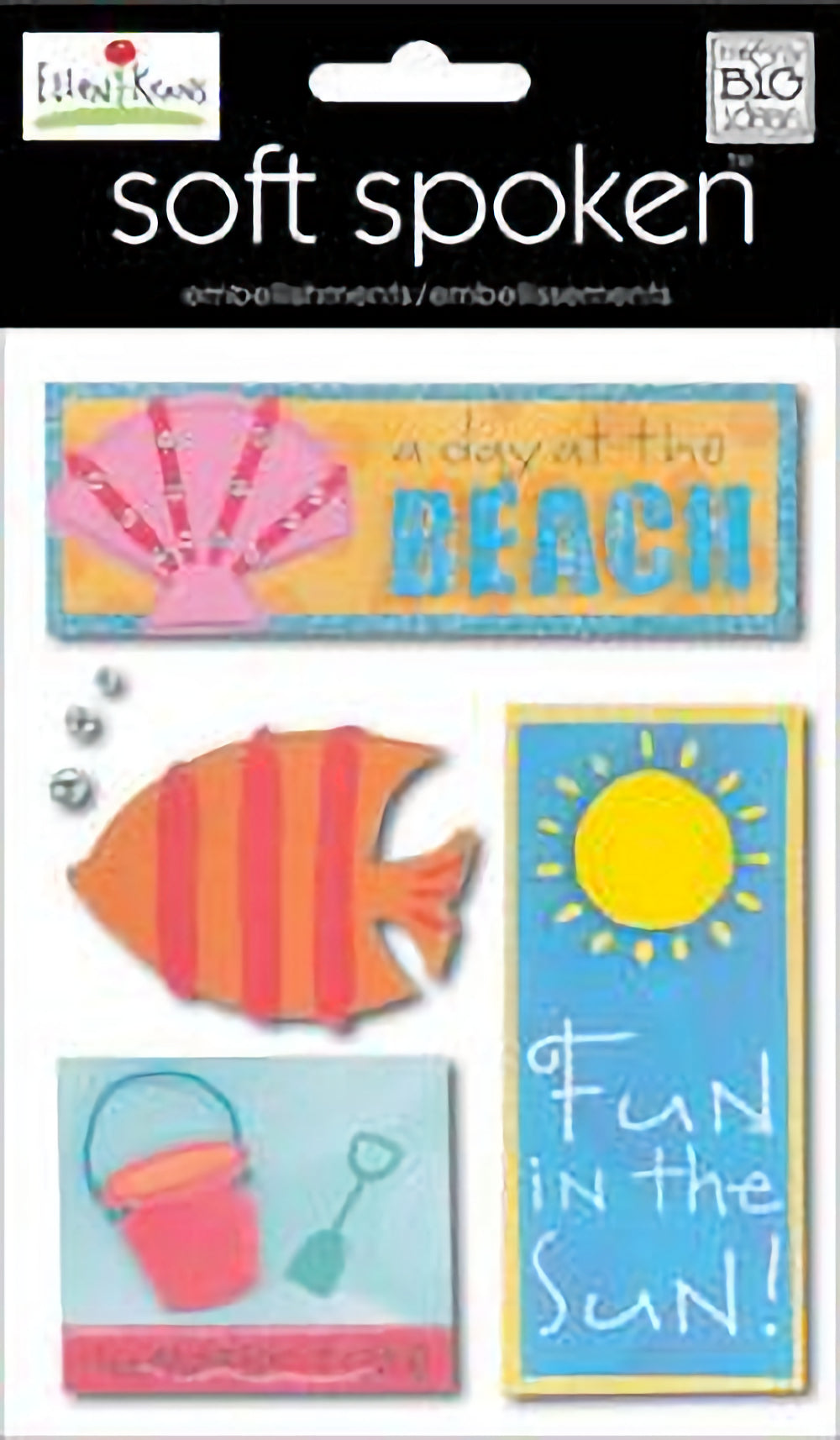 A Day At The Beach Soft Spoken 5 x 8 Scrapbook Embellishment by MAMBI