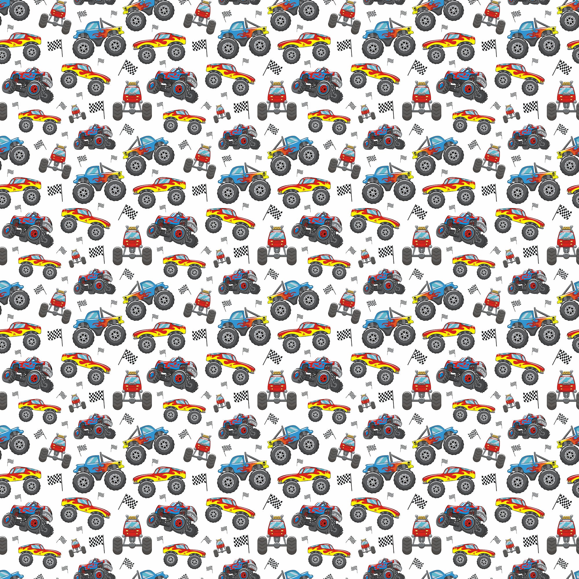 Monster Trucks 12 x 12 Double-Sided Scrapbook Paper by SSC Designs