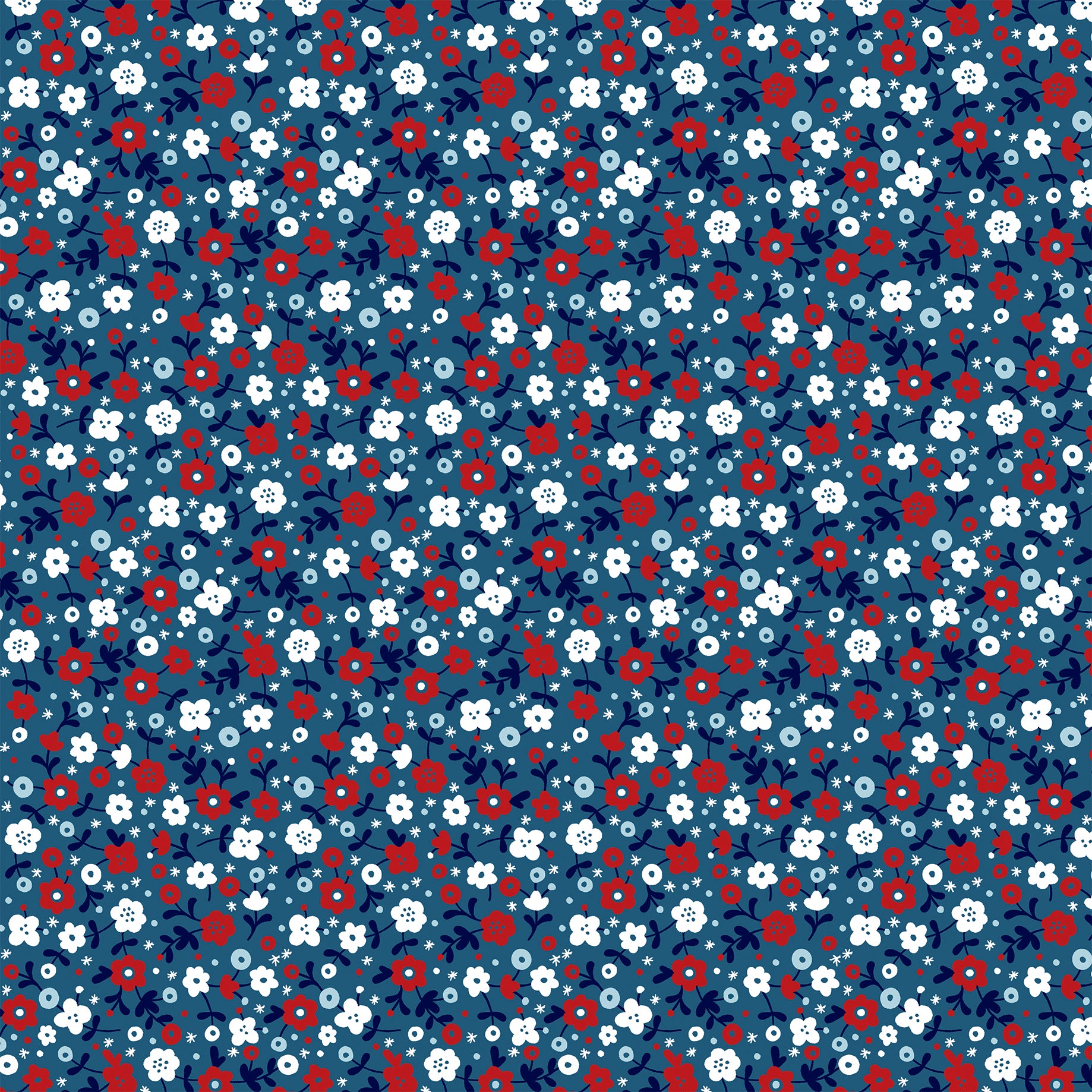Stars and Stripes Forever Collection Flowers For The Fourth 12 x 12 Double-Sided Scrapbook Paper by Echo Park Paper
