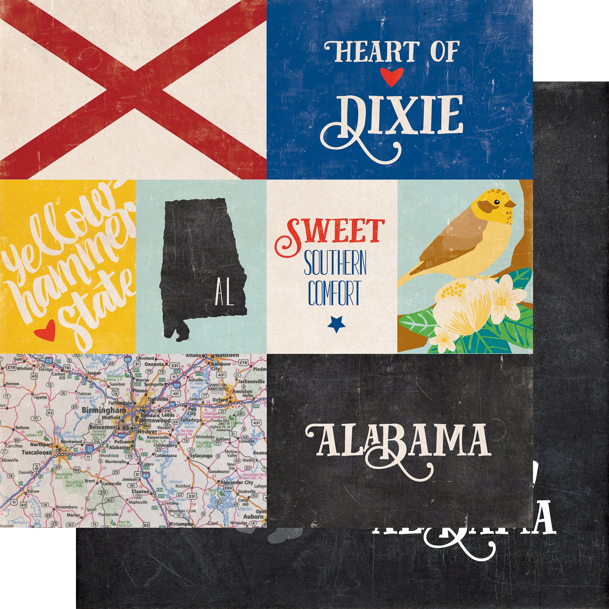 Stateside Collection Alabama 12 x 12 Double-Sided Scrapbook Paper by Eco Park Paper