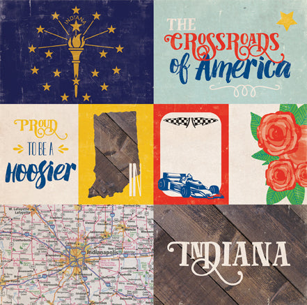 Stateside Collection Indiana 12 x 12 Double-Sided Scrapbook Paper by Echo Park Paper