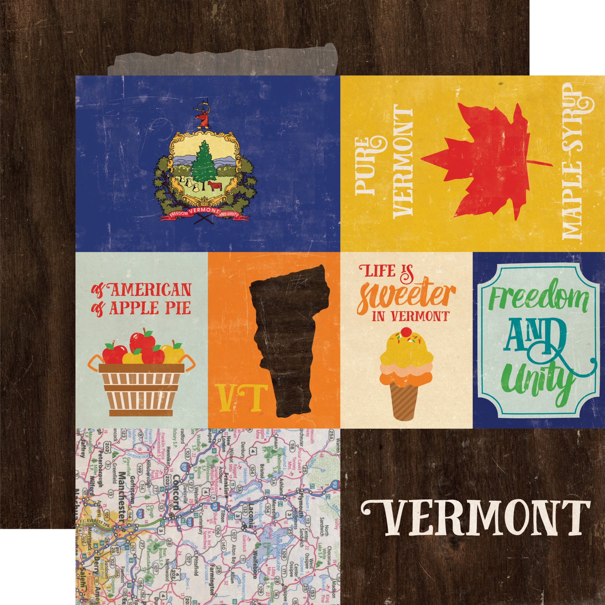 Stateside Collection Vermont 12 x 12 Double-Sided Scrapbook Paper by Eco Park Paper