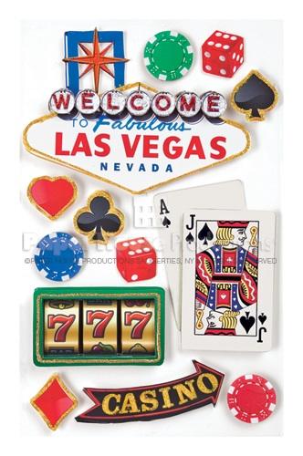 Travel Collection Las Vegas 5 x 7 Glitter 3D Scrapbook Embellishment by Paper House Productions