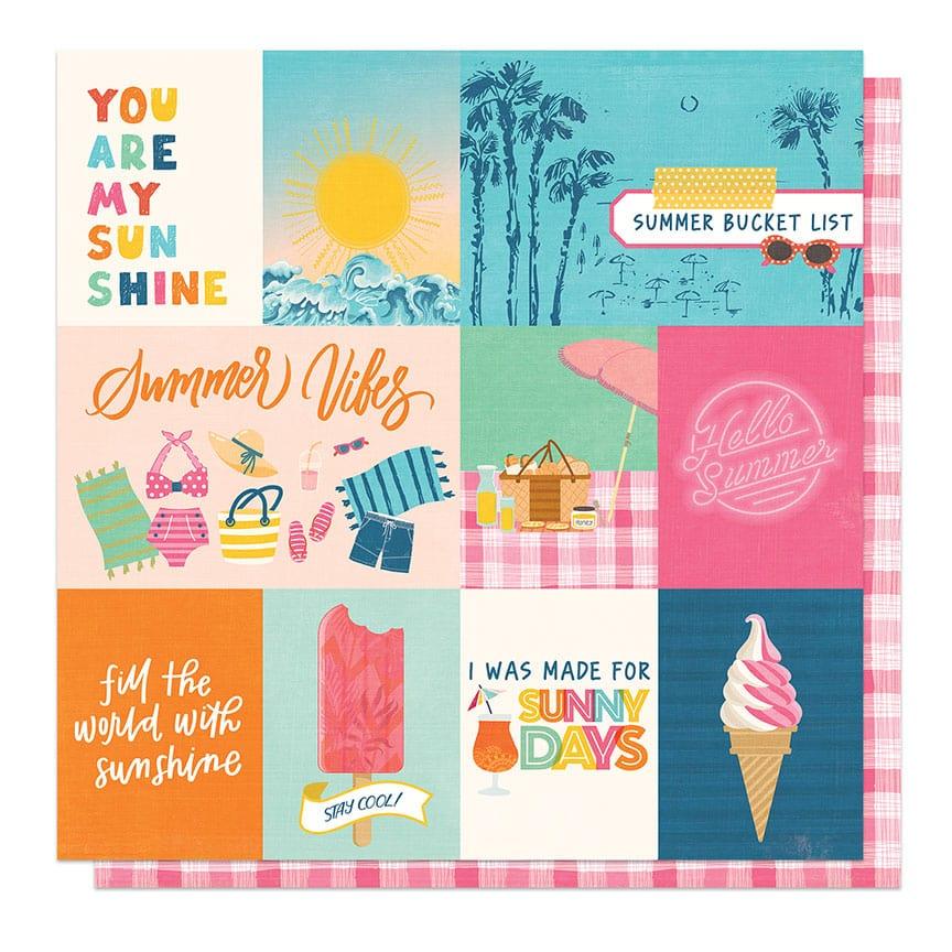 Sweet Sunshine Collection Summer Vibes 12 x 12 Double-Sided Scrapbook Paper by Photo Play Paper - Scrapbook Supply Companies
