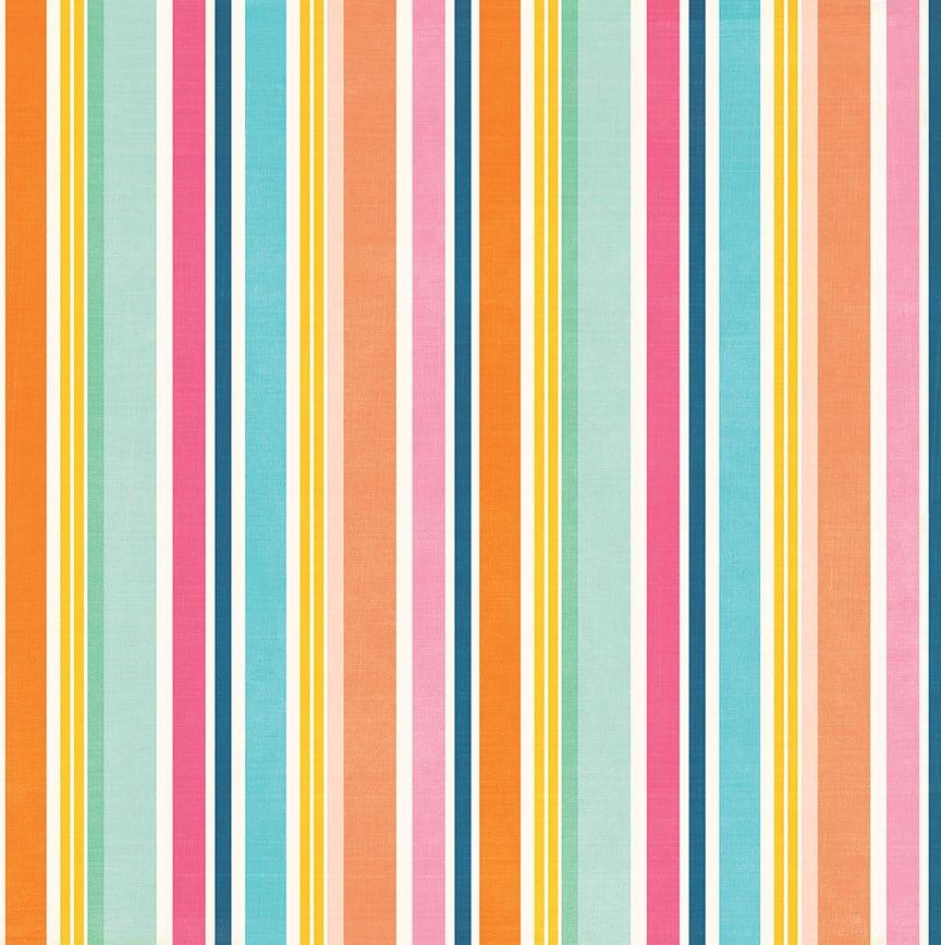 Sweet Sunshine Collection Sun Rays 12 x 12 Double-Sided Scrapbook Paper by Photo Play Paper - Scrapbook Supply Companies