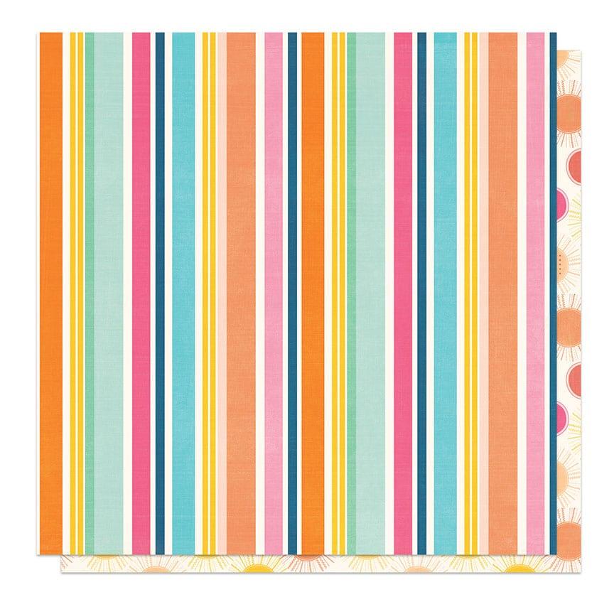Sweet Sunshine Collection Sun Rays 12 x 12 Double-Sided Scrapbook Paper by Photo Play Paper - Scrapbook Supply Companies